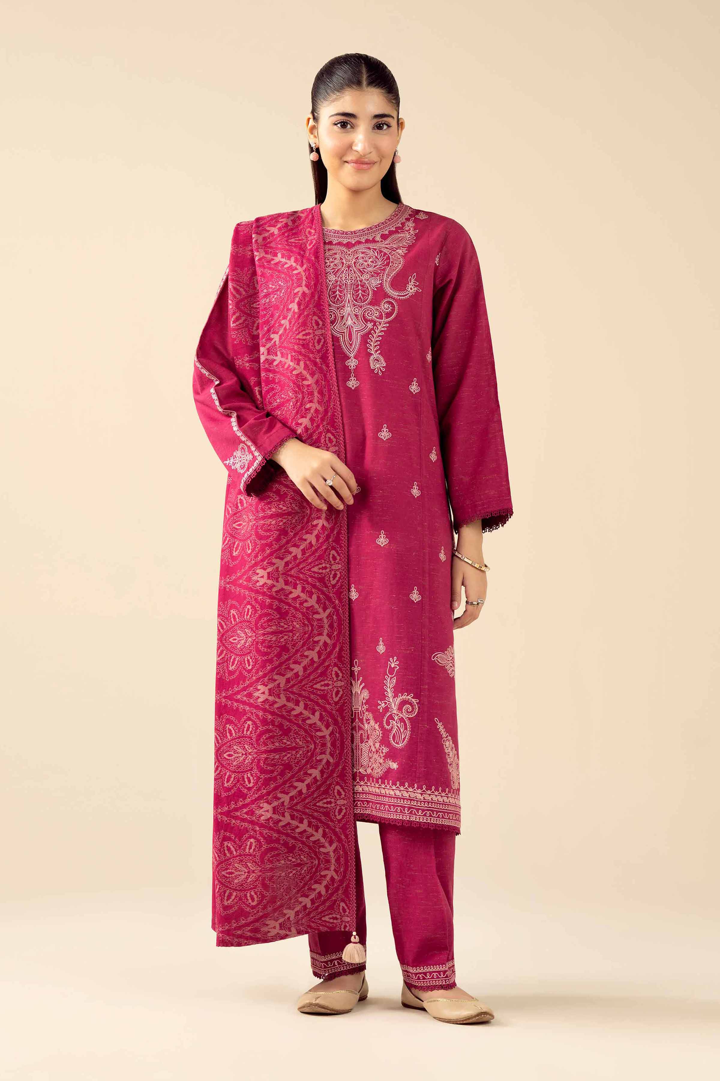 3 Piece - Embroidered Suit - PW25-461 for Women - Pret Collection | Nishat | Shop Online
