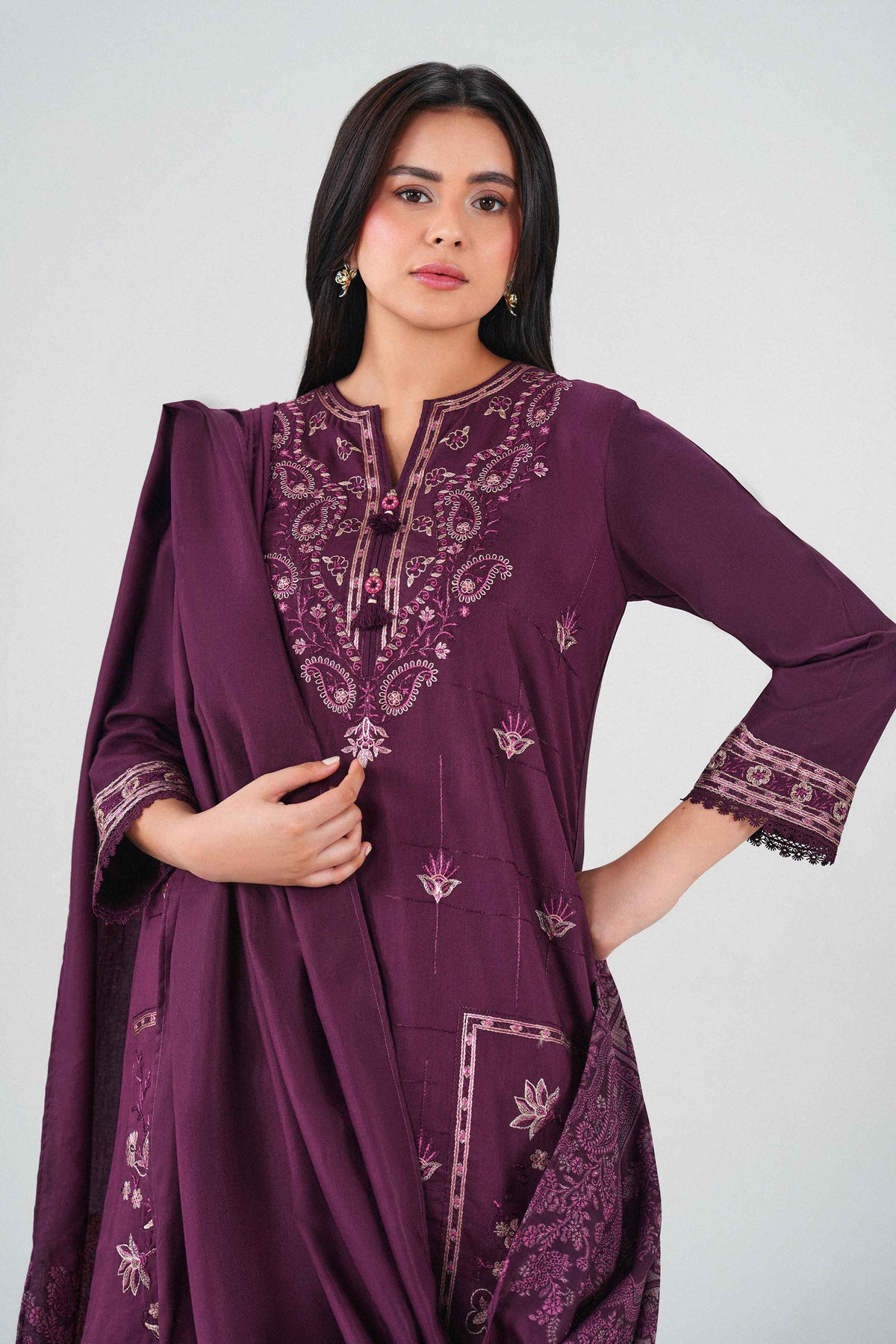 3 Piece - Embroidered Suit - PW25-469 for Women - Pret Collection | Nishat | Shop Online 