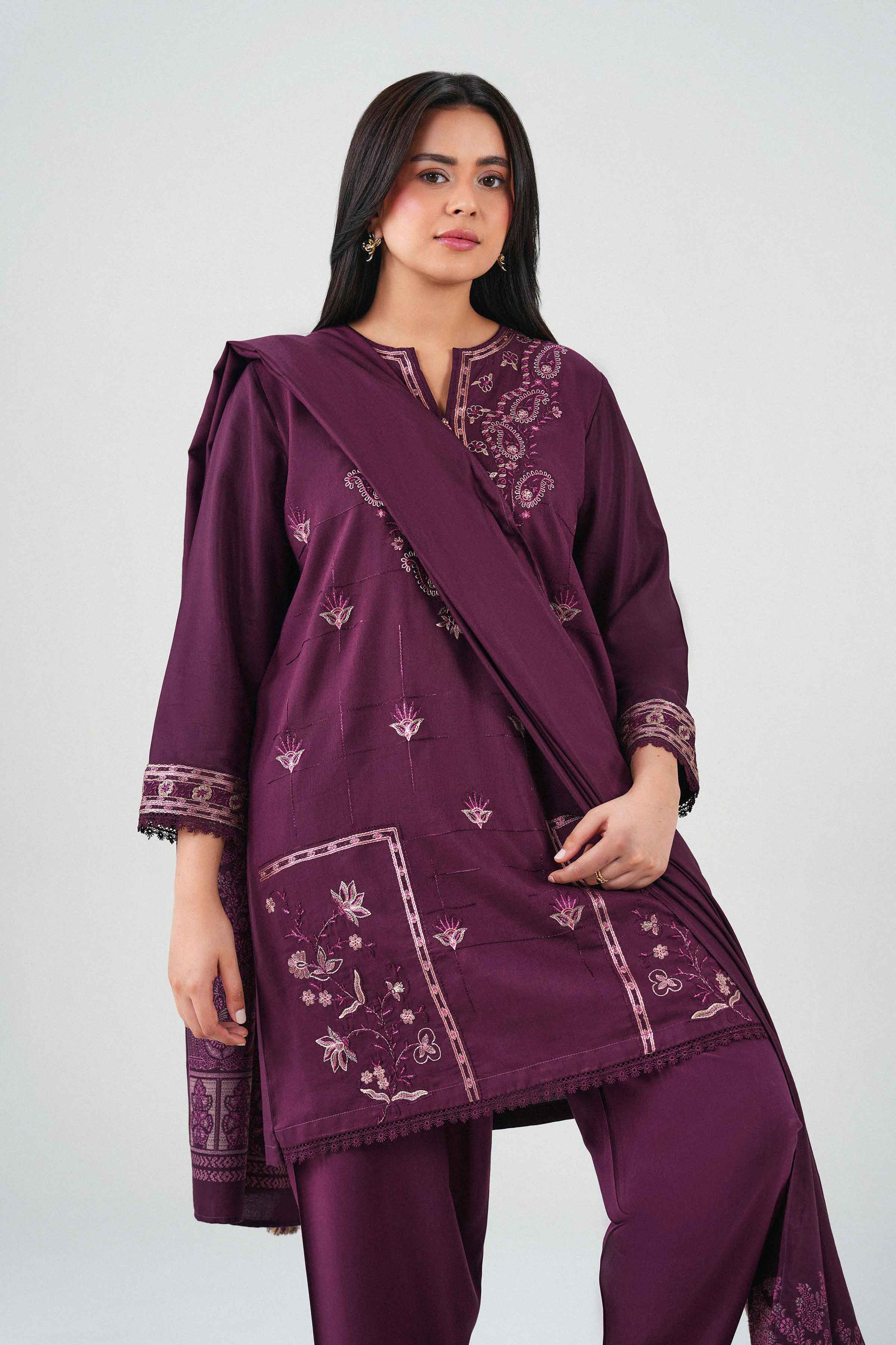 3 Piece - Embroidered Suit - PW25-469 for Women - Pret Collection | Nishat | Shop Online 