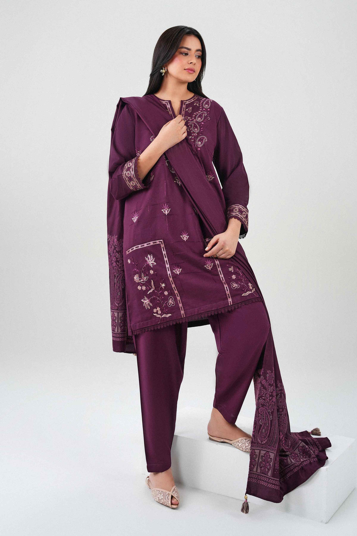 3 Piece - Embroidered Suit - PW25-469 for Women - Pret Collection | Nishat | Shop Online 