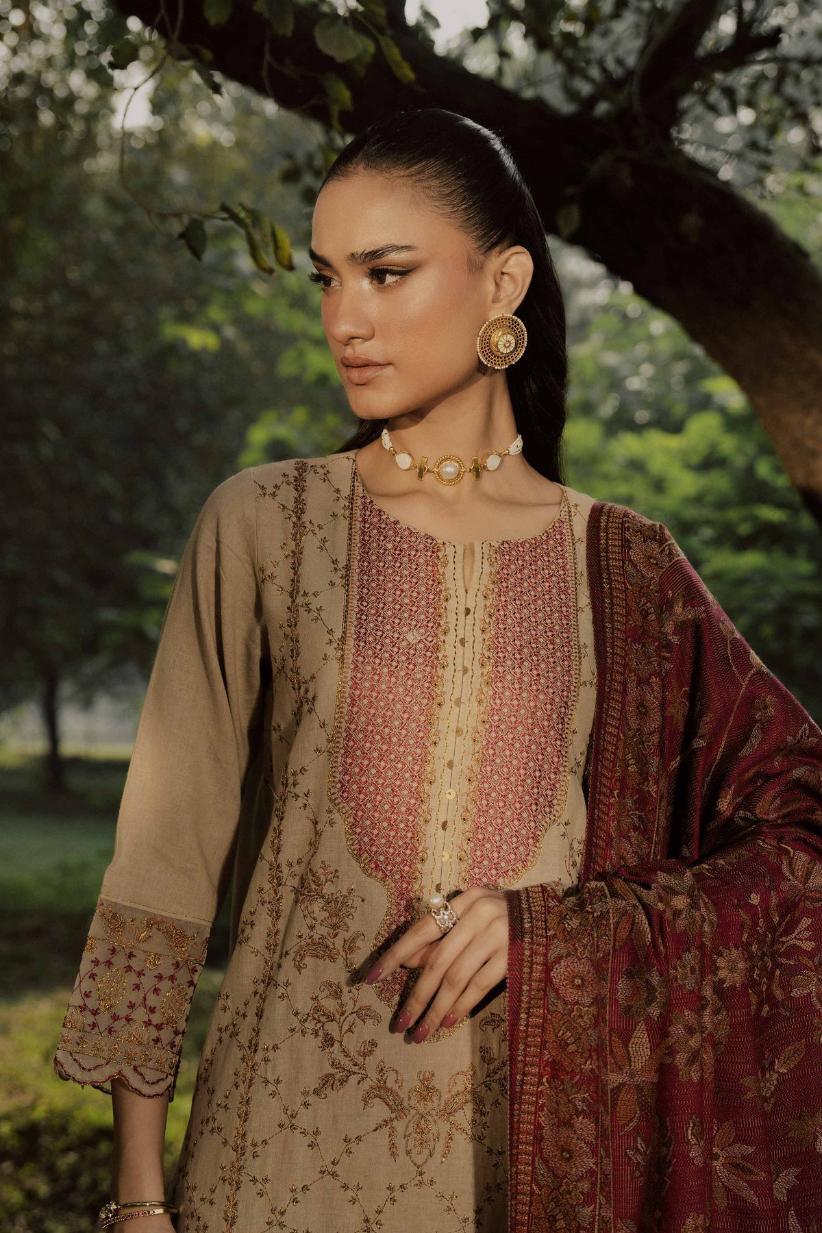 3 Piece - Embroidered Suit - PW25-480 for Women - Pret Collection | Nishat | Shop Online
