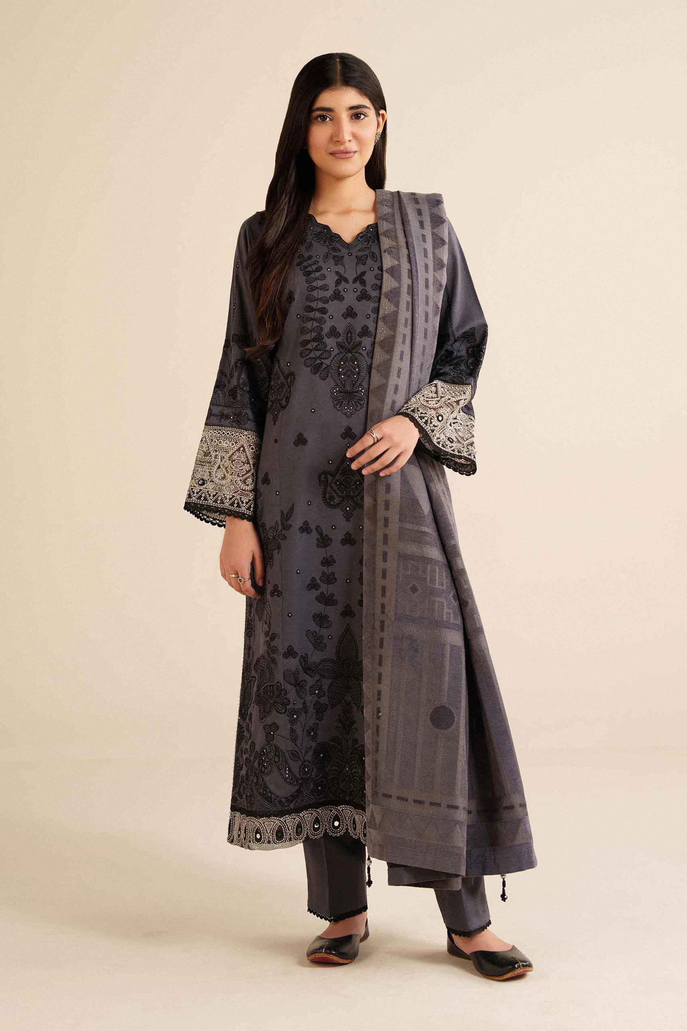 3 Piece - Embroidered Suit - PW25-483 for Women - Pret Collection | Nishat | Shop Online 