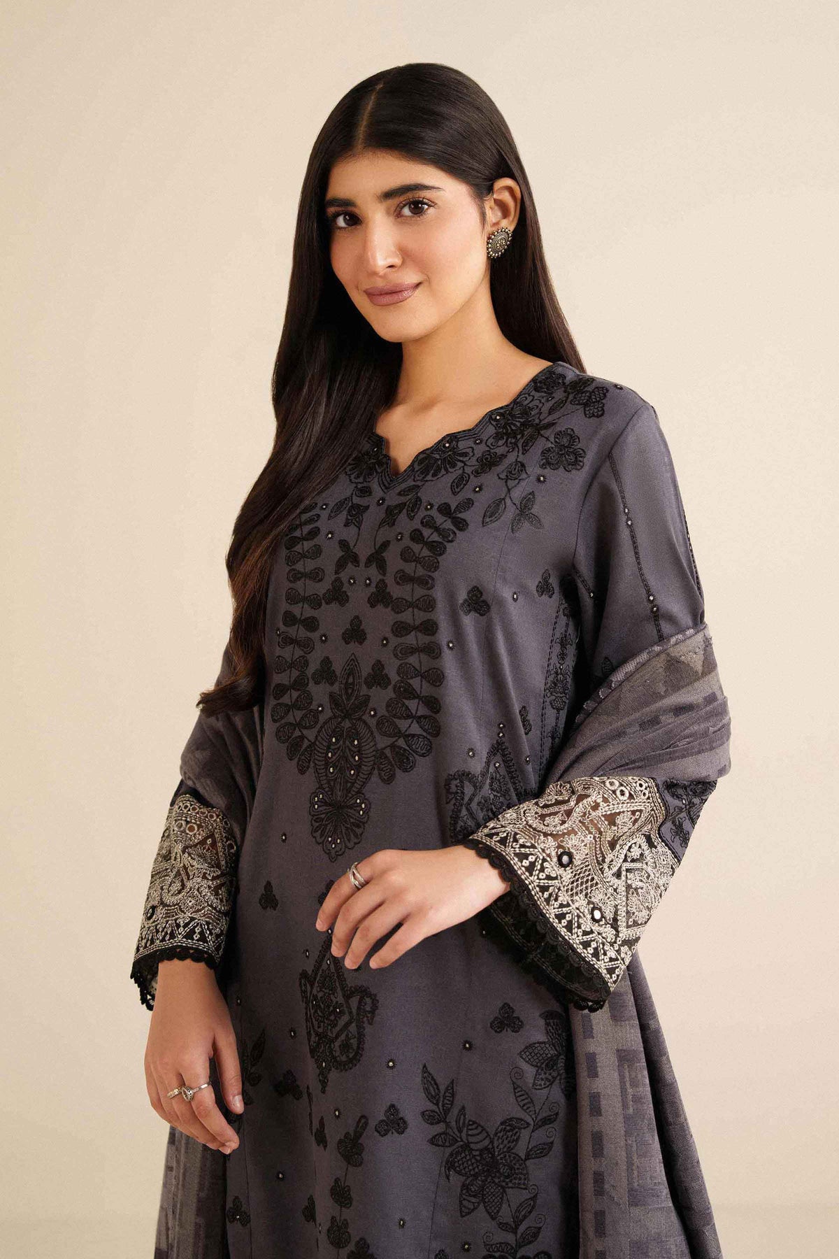3 Piece - Embroidered Suit - PW25-483 for Women - Pret Collection | Nishat | Shop Online 