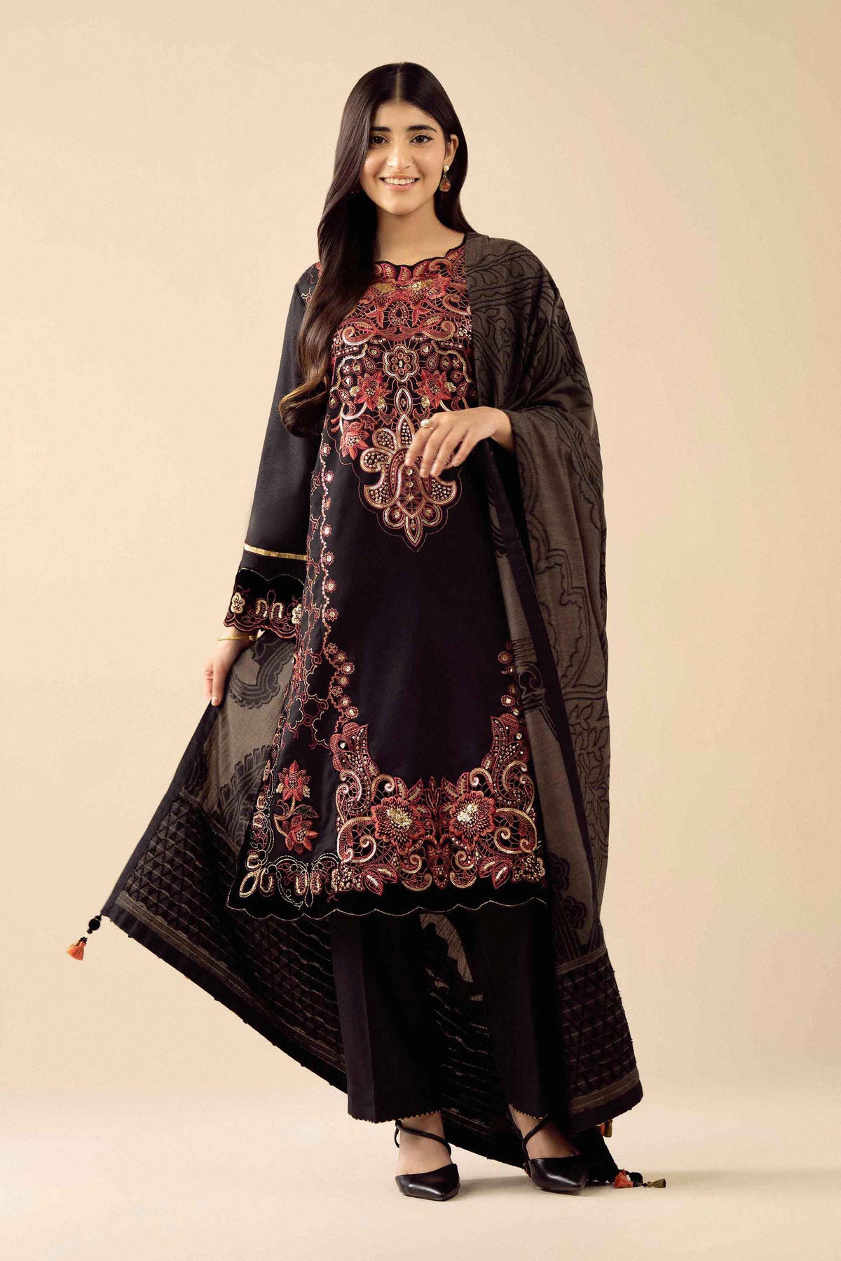 3 Piece - Embroidered Suit - PW25-486  for Women - Pret Collection | Nishat | Shop Online