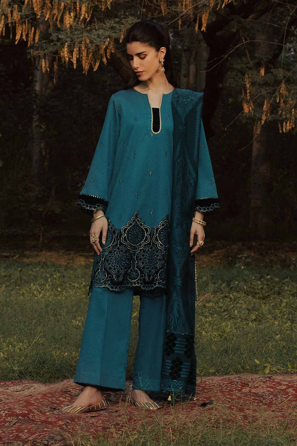 3 Piece - Embroidered Suit - PW25-490 for Women - Pret Collection | Nishat | Shop Online 