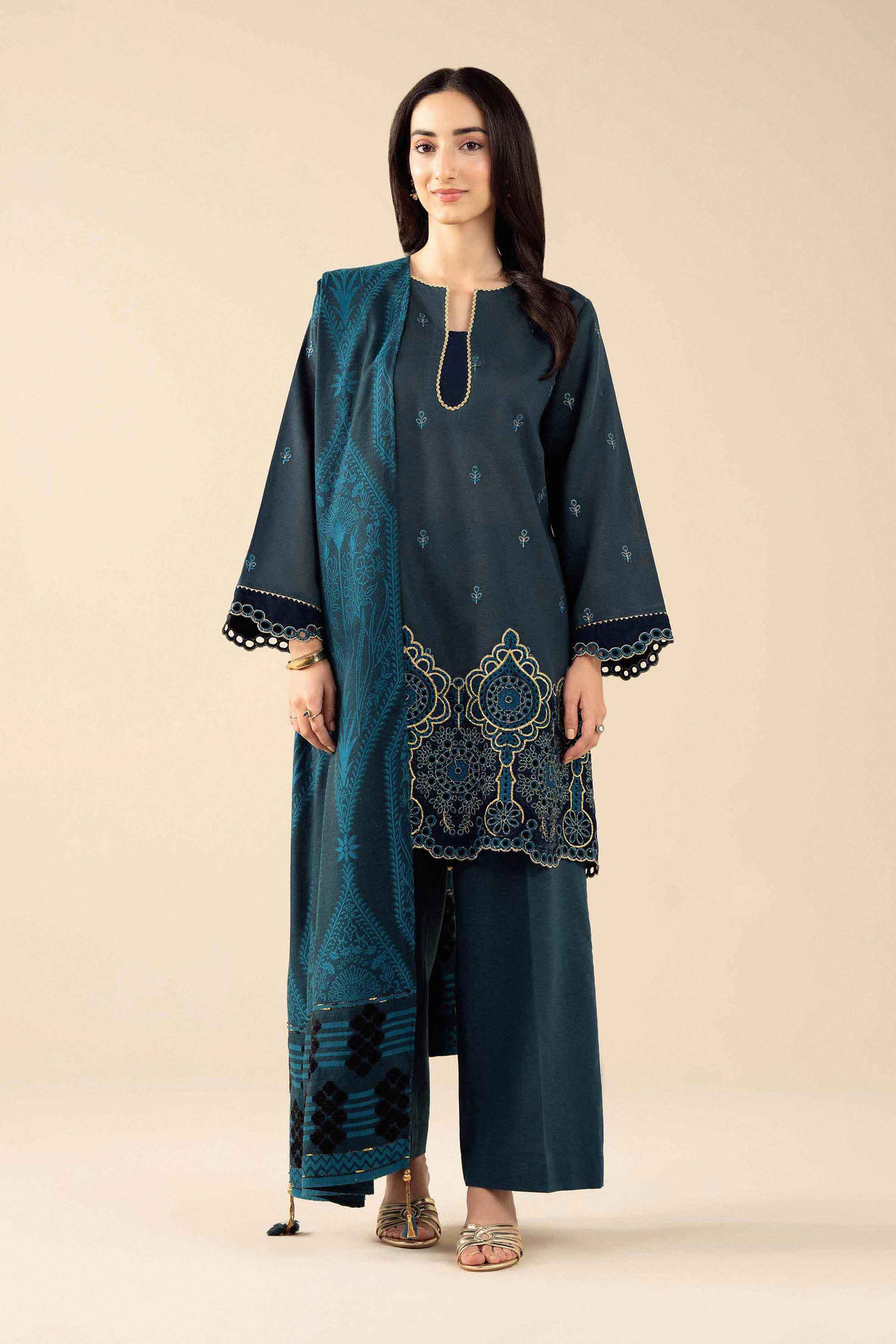 3 Piece - Embroidered Suit - PW25-490 for Women - Pret Collection | Nishat | Shop Online 