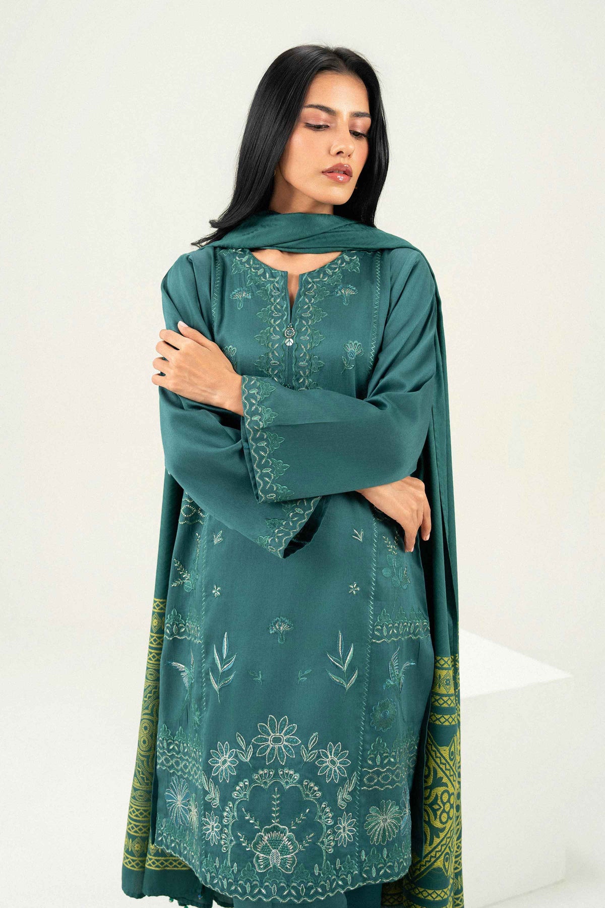 3 Piece - Embroidered Suit - PW25-497 for Women - Pret Collection | Nishat | Shop Online 