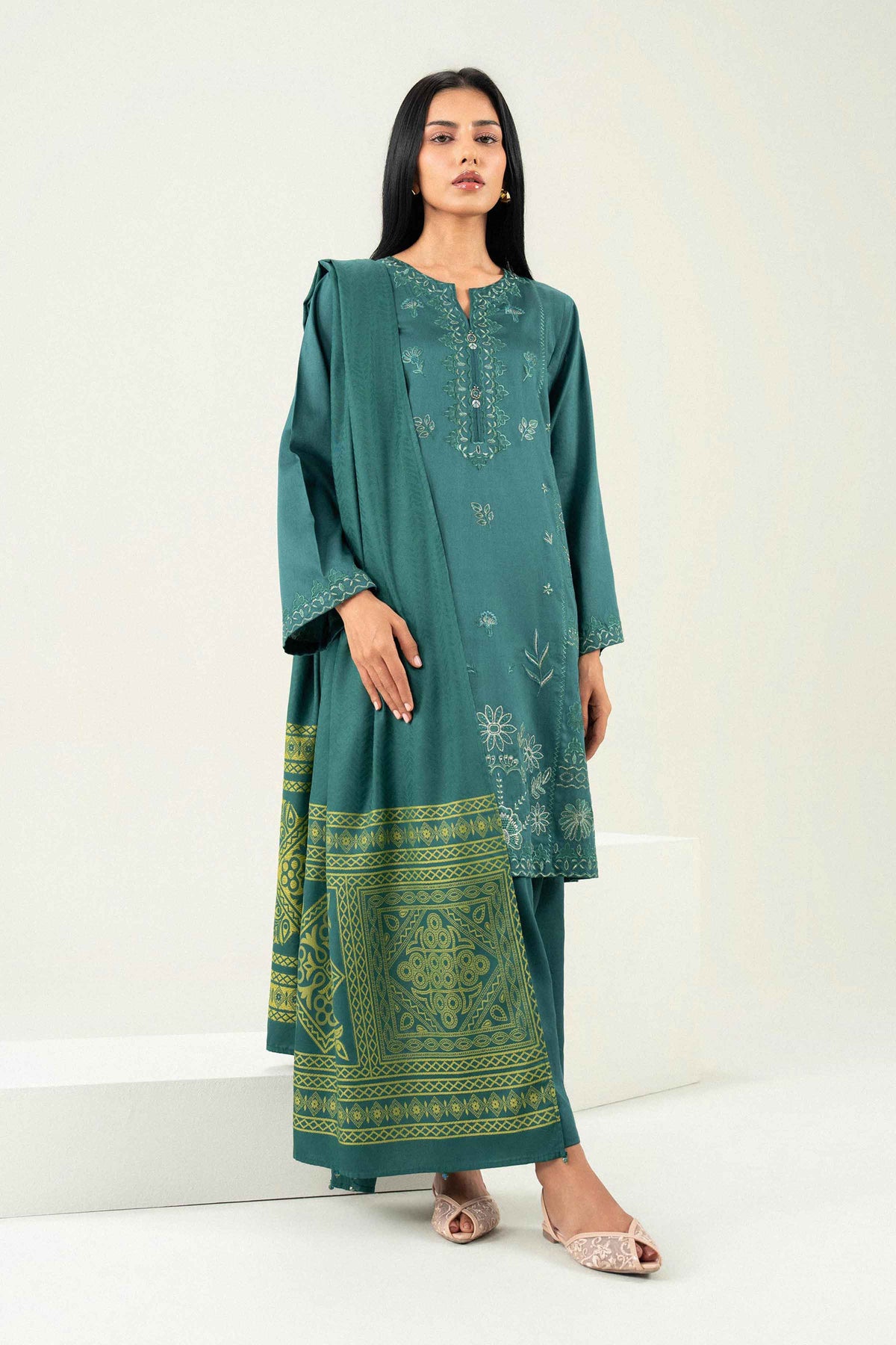 3 Piece - Embroidered Suit - PW25-497 for Women - Pret Collection | Nishat | Shop Online 