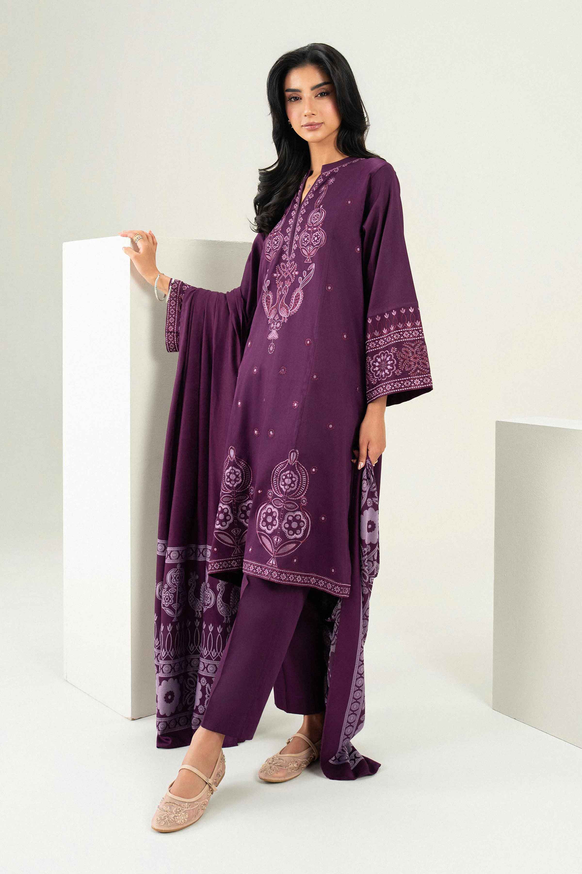 3 Piece - Embroidered Suit - PW25-498 for Women - Pret Collection | Nishat | Shop Online 