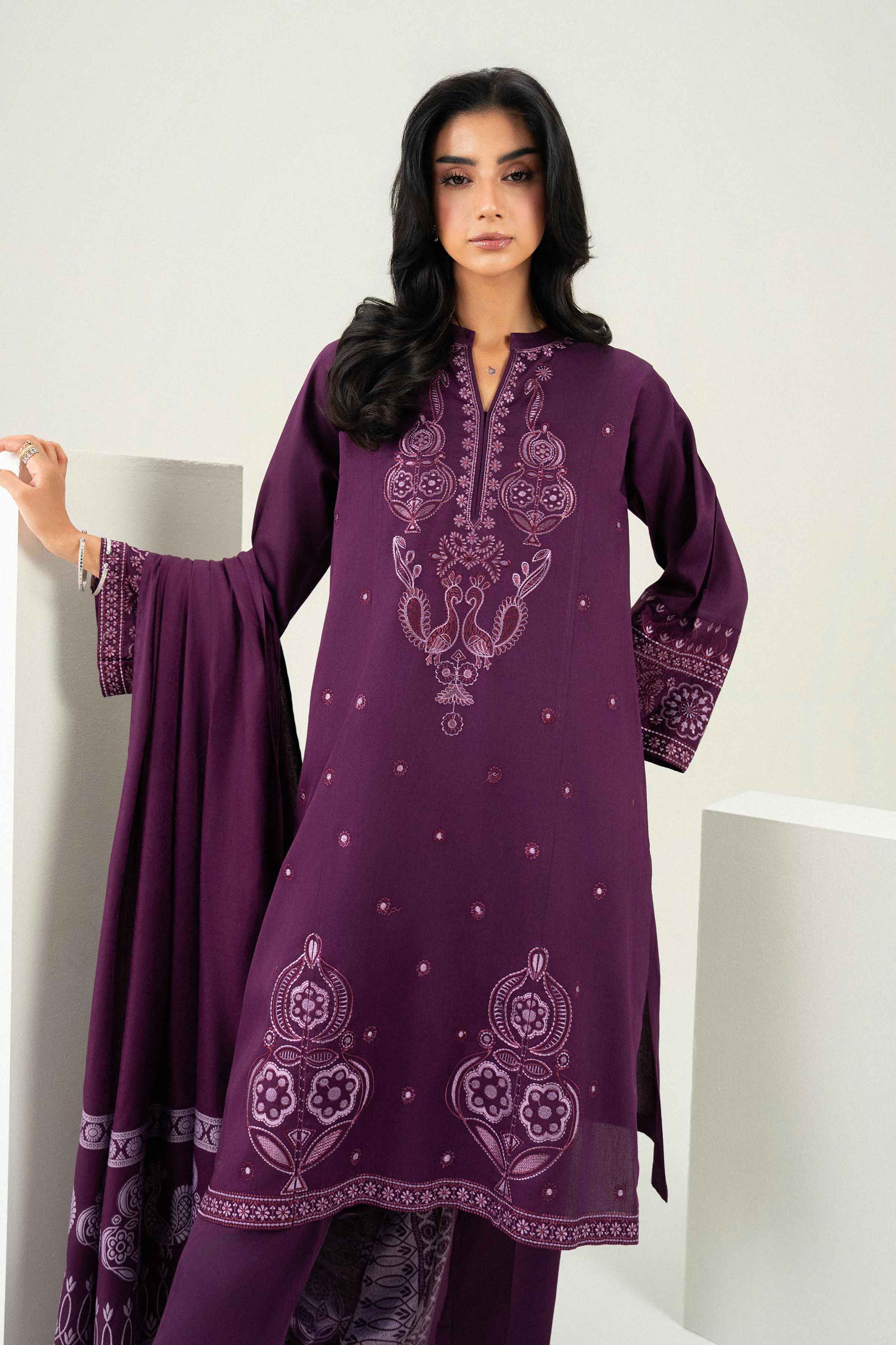 3 Piece - Embroidered Suit - PW25-498 for Women - Pret Collection | Nishat | Shop Online 