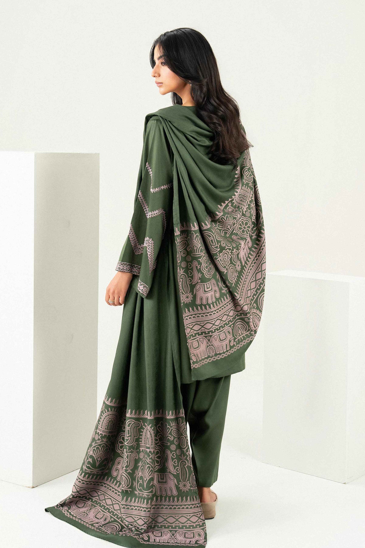 3 Piece - Embroidered Suit - PW25-499