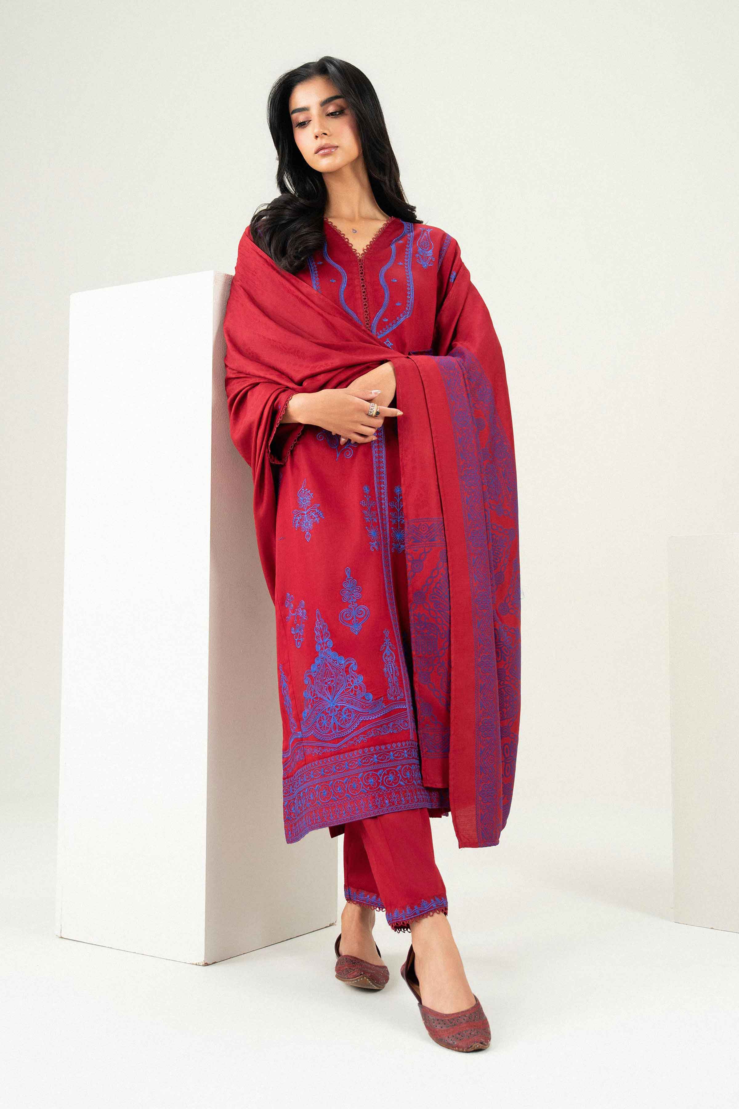 3 Piece - Embroidered Suit - PW25-500 for Women - Pret Collection | Nishat | Shop Online 