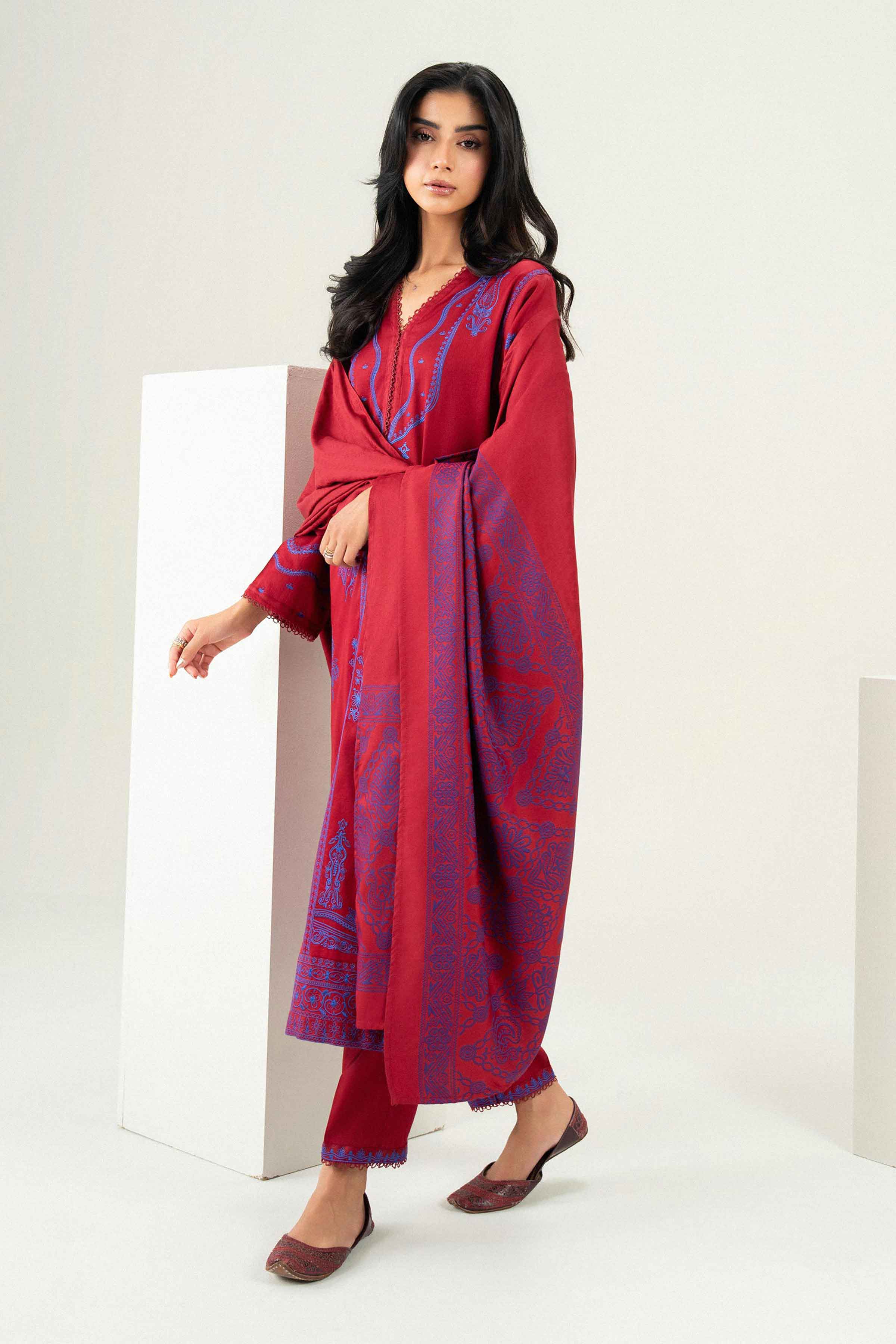 3 Piece - Embroidered Suit - PW25-500 for Women - Pret Collection | Nishat | Shop Online 