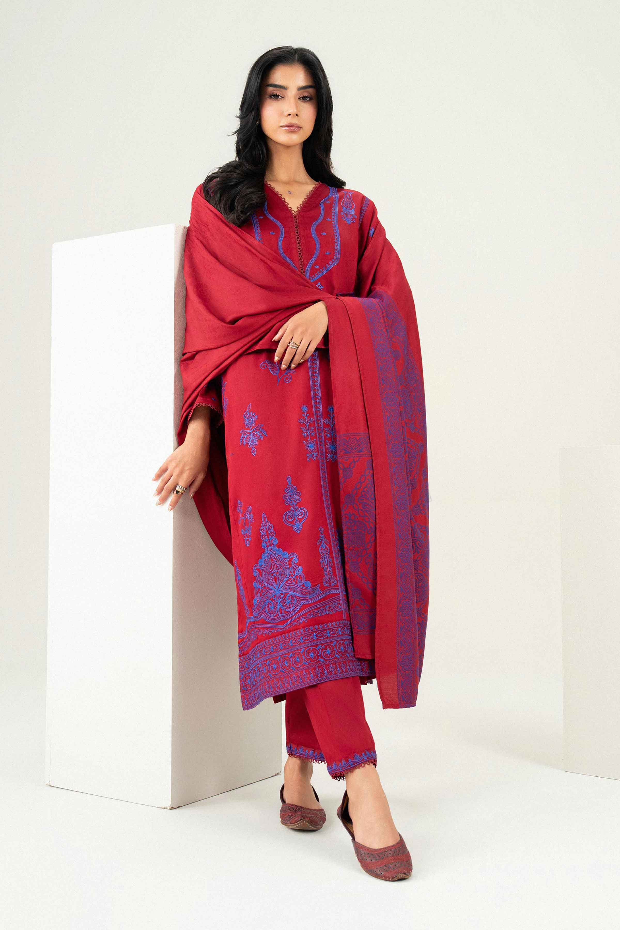 3 Piece - Embroidered Suit - PW25-500 for Women - Pret Collection | Nishat | Shop Online 