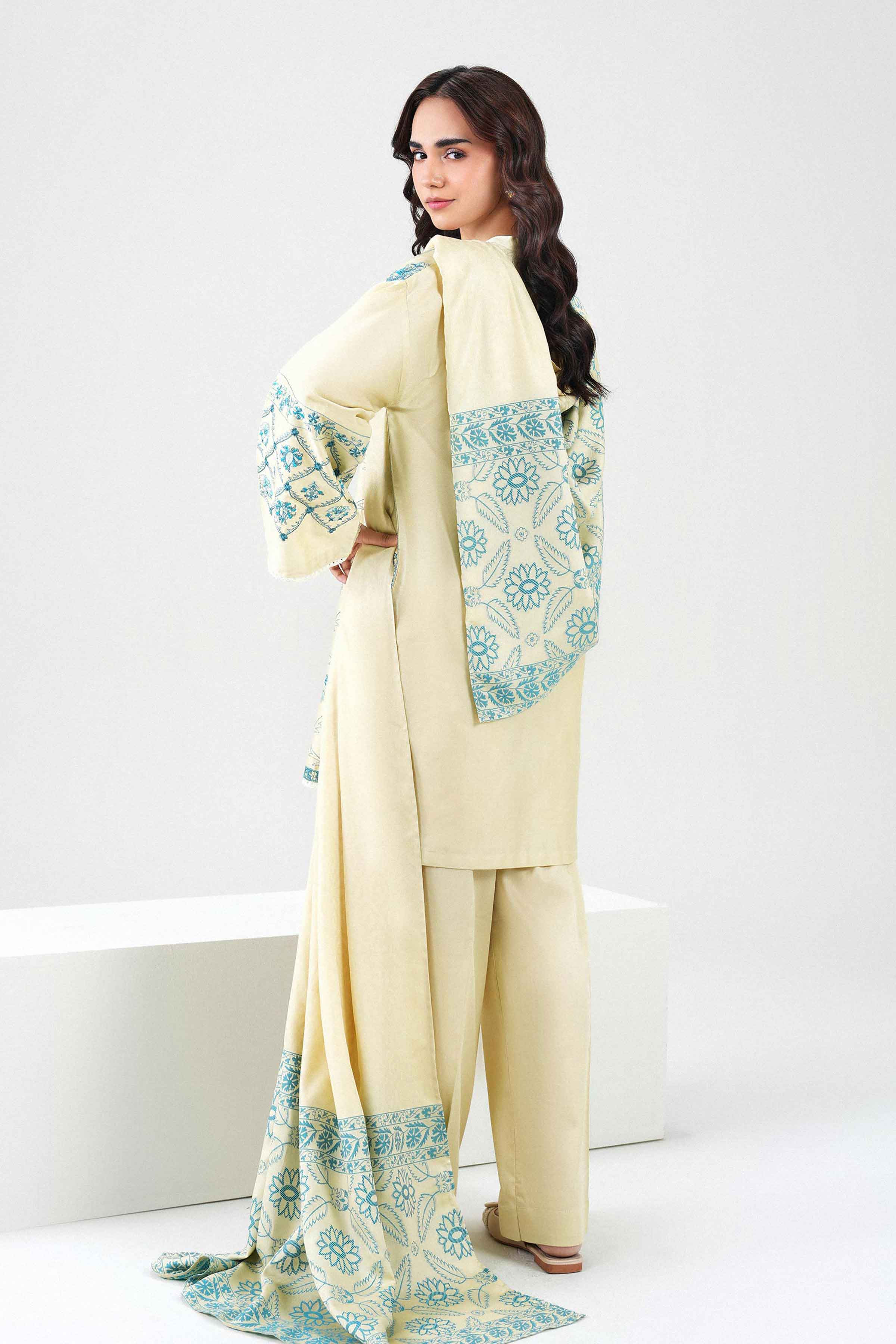 3 Piece - Embroidered Suit - PW25-502 for Women - Pret Collection | Nishat | Shop Online 