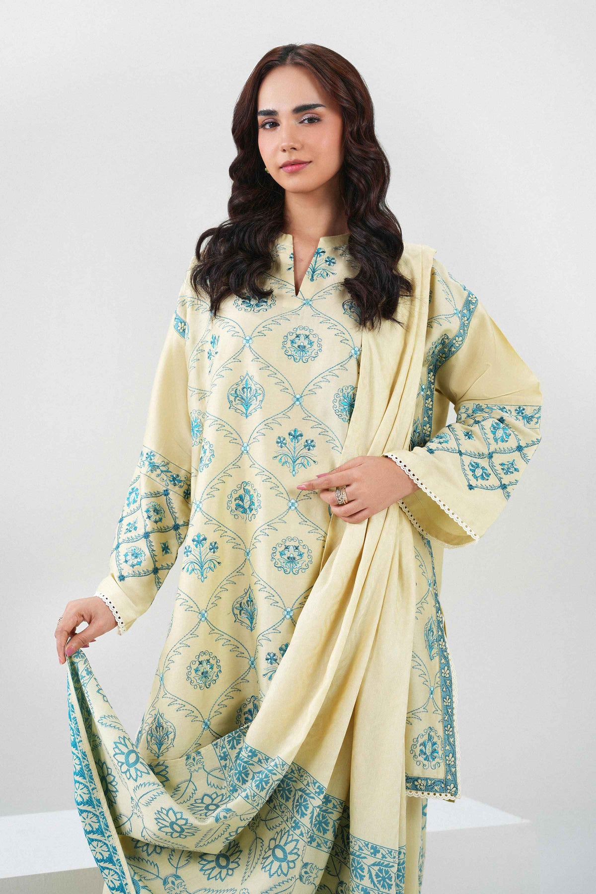 3 Piece - Embroidered Suit - PW25-502 for Women - Pret Collection | Nishat | Shop Online 