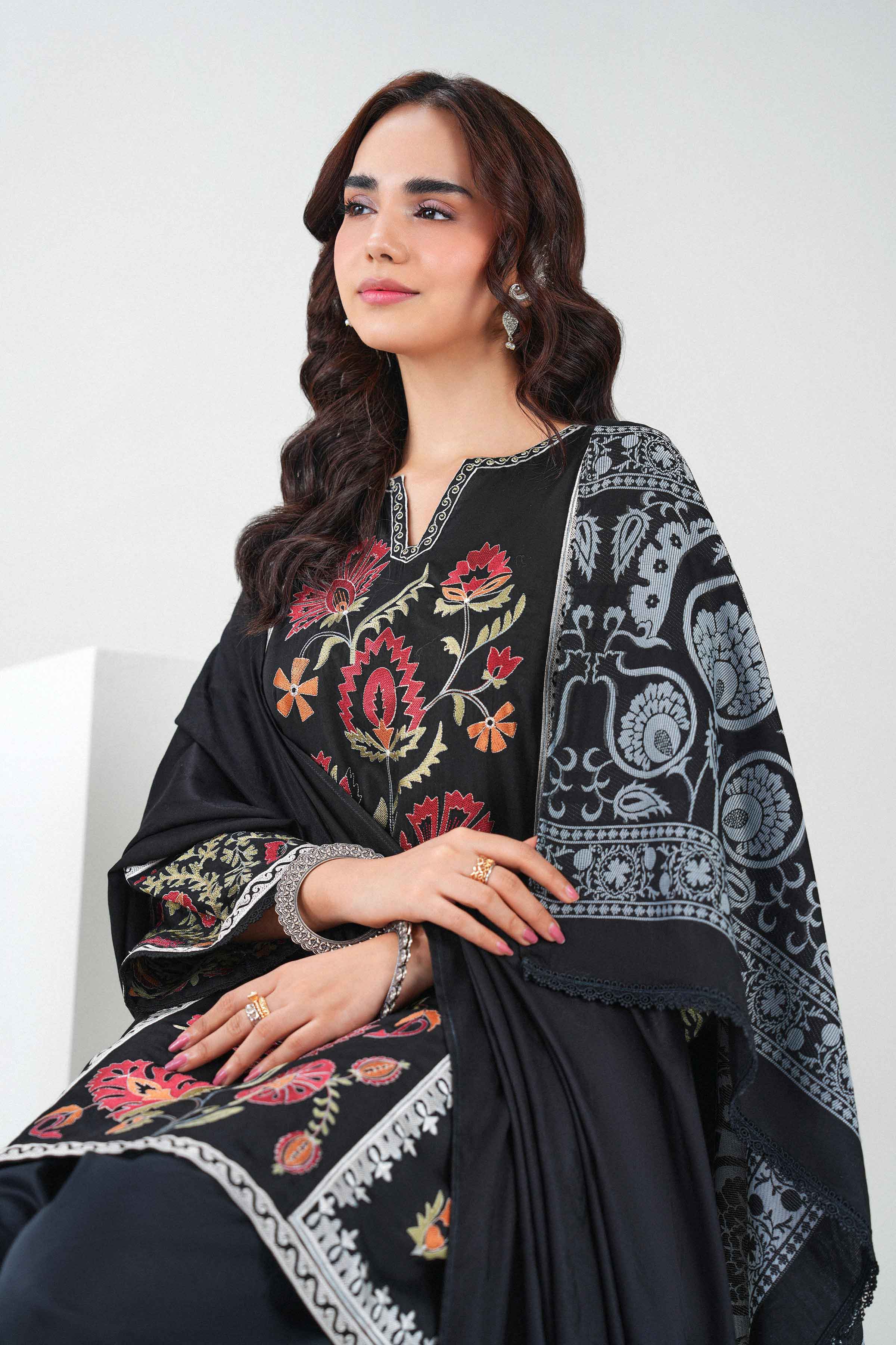 3 Piece - Embroidered Suit - PW25-504 for Women - Pret Collection | Nishat | Shop Online 