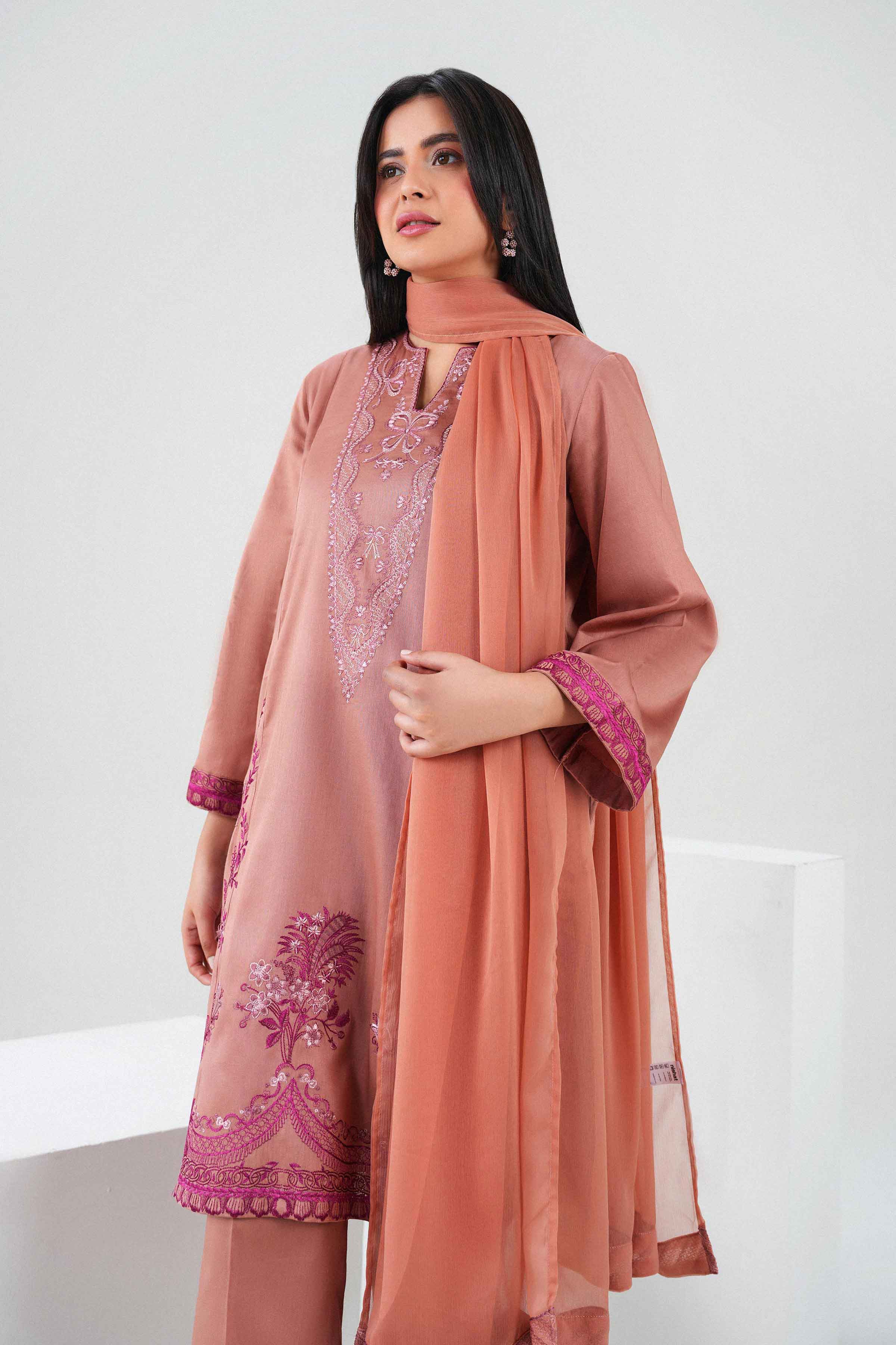 3 Piece - Printed Embroidered Suit - PW25-529 for Women - Pret Collection | Nishat | Shop Online 