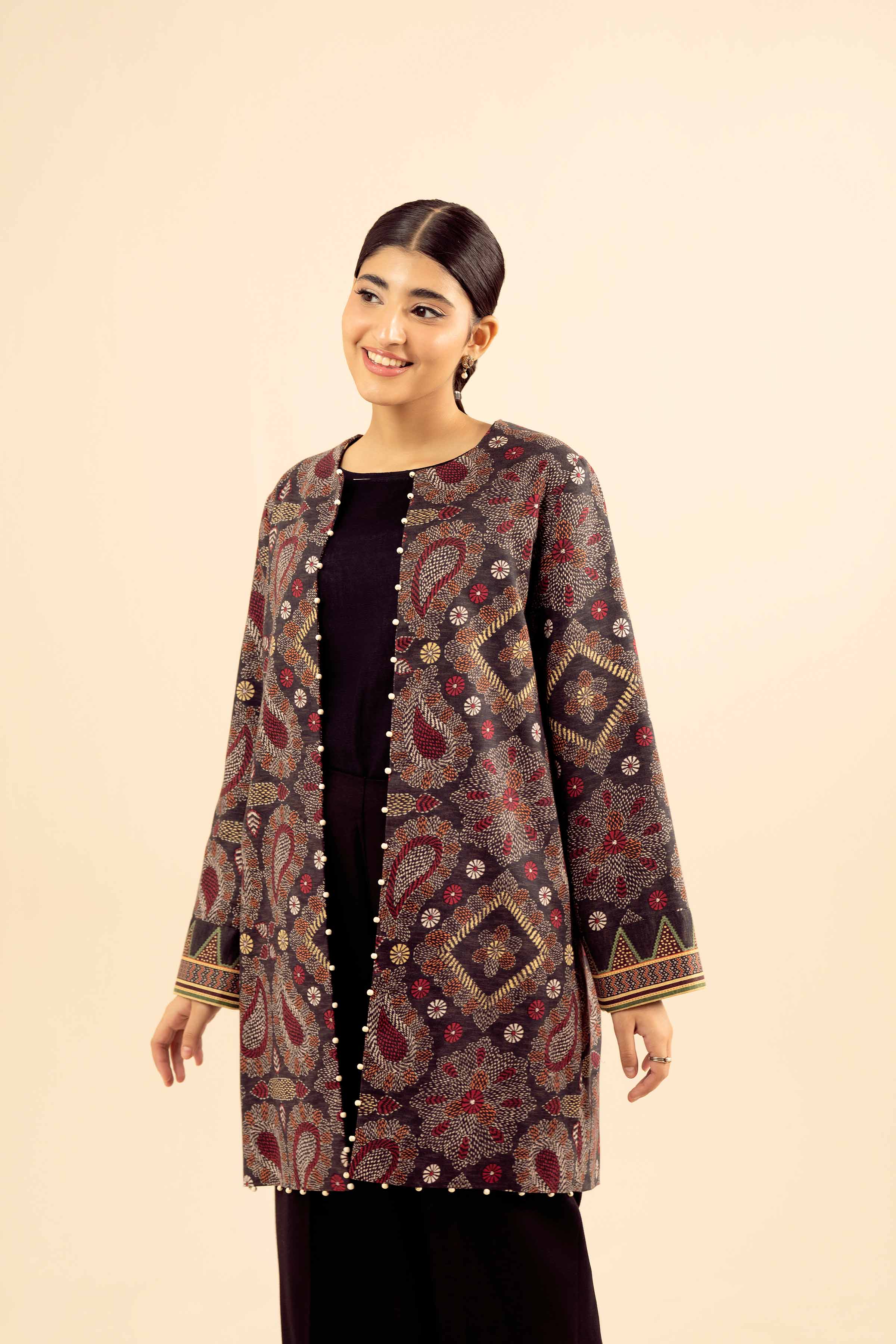 Printed Jacket - PW25-559 for Women - Pret Collection | Nishat | Shop Online