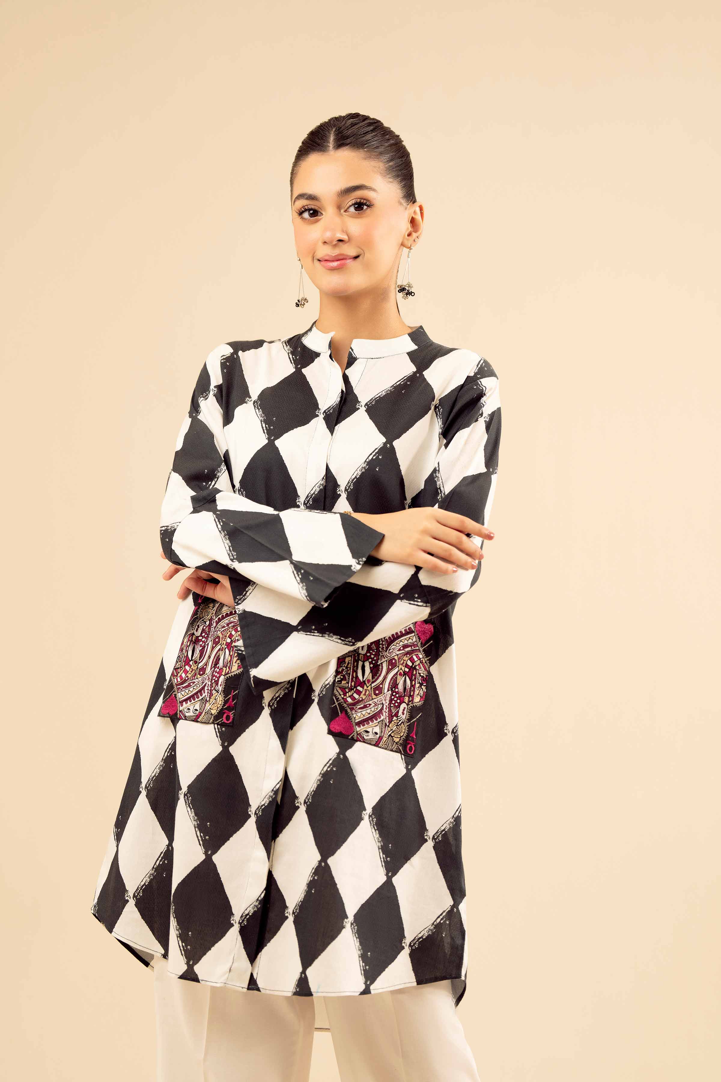 Printed Embroidered Shirt - PW25-562 for Women - Pret Collection | Nishat | Shop Online
