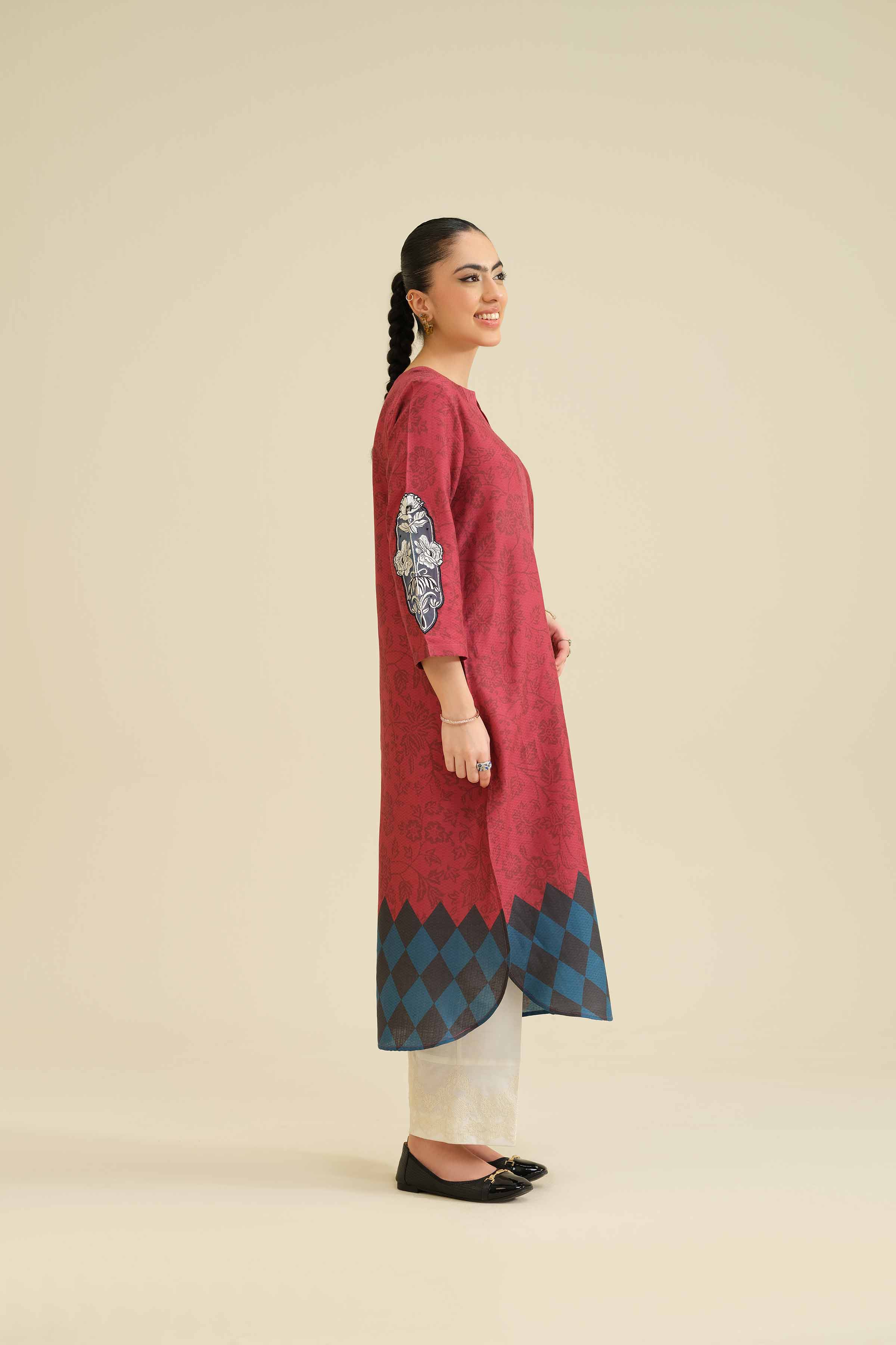 Printed Embroidered Shirt - PW25-563 for Women - Pret Collection | Nishat | Shop Online