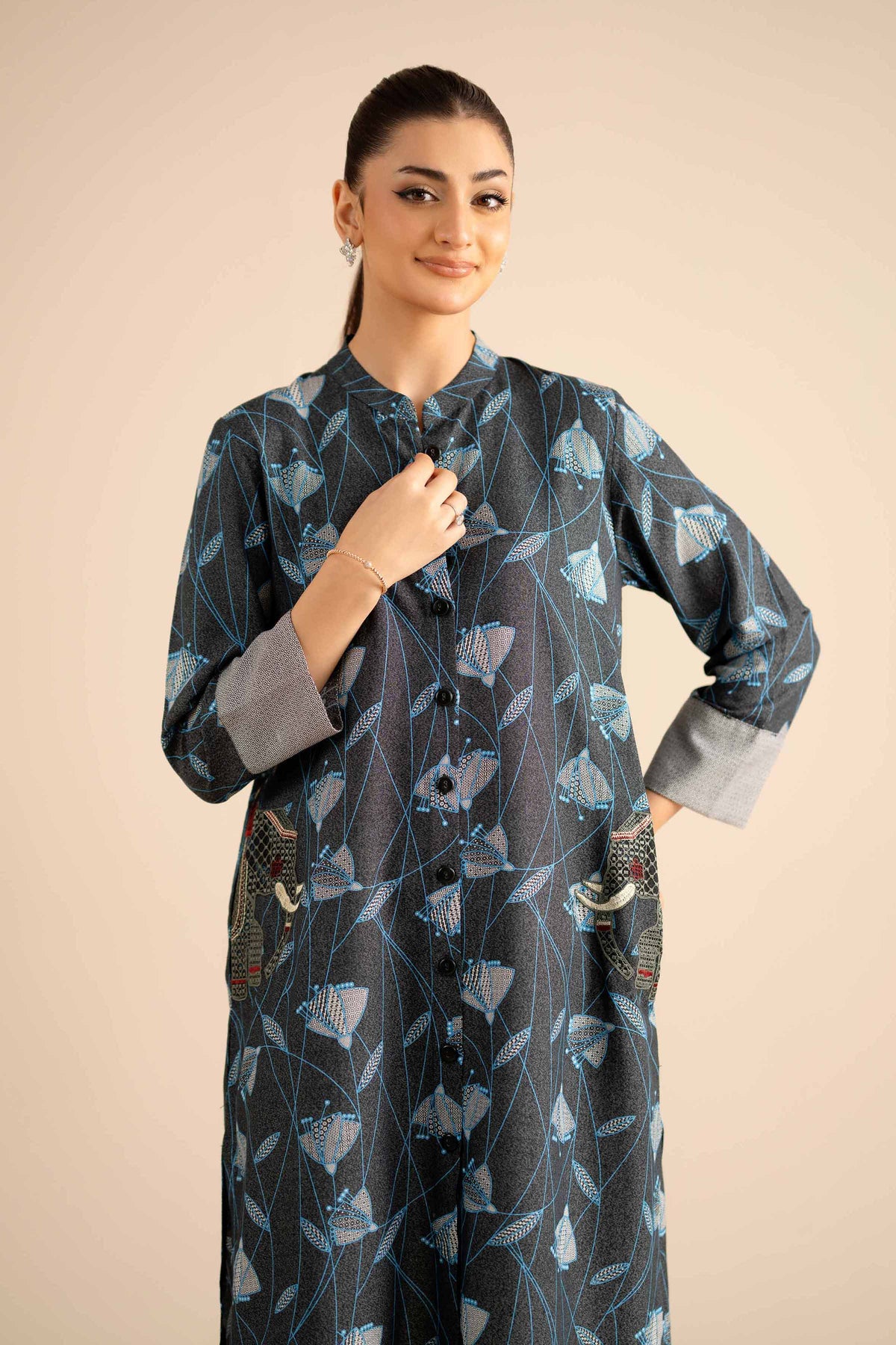 Embroidered Shirt - PW25-565 for Women - Pret Collection | Nishat | Shop Online