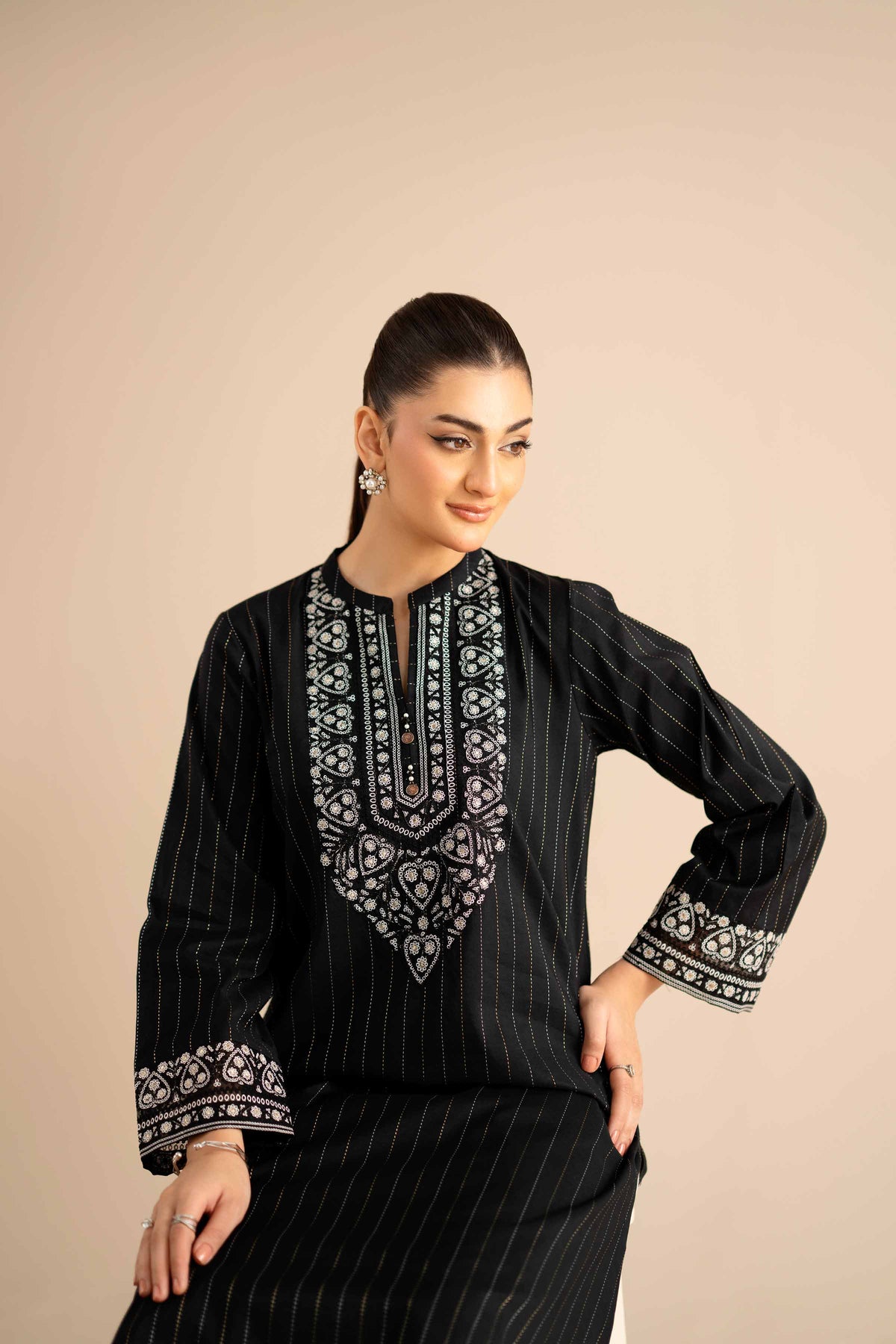 Embroidered Shirt - PW25-581 for Women - Pret Collection | Nishat | Shop Online