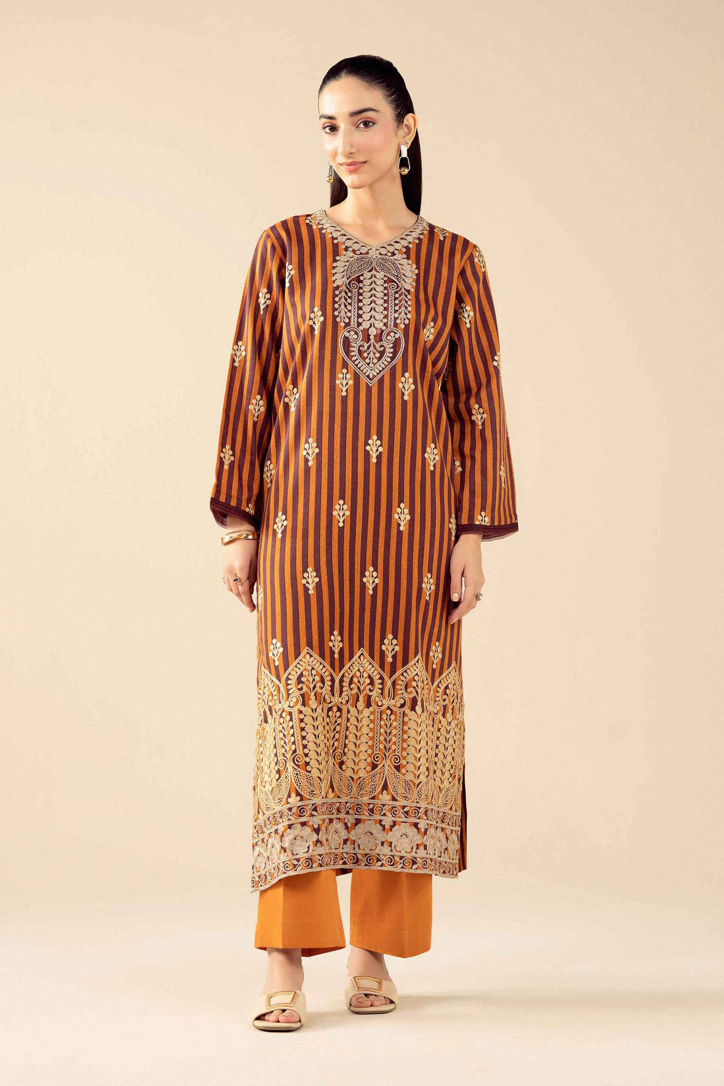 3 Piece - Printed Embroidered Suit - PW25-84 for Women - Pret Collection | Nishat | Shop Online 