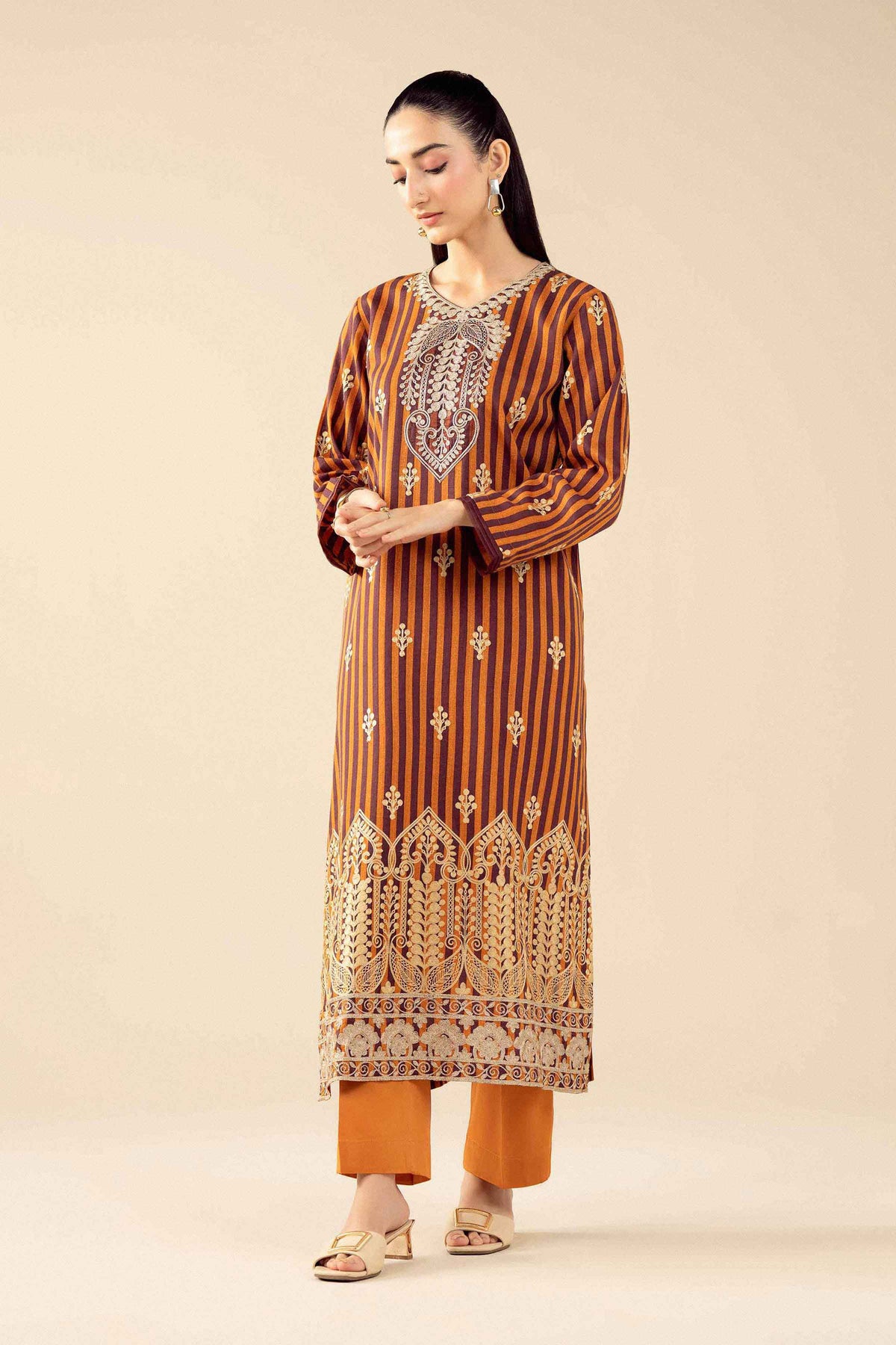 3 Piece - Printed Embroidered Suit - PW25-84 for Women - Pret Collection | Nishat | Shop Online 