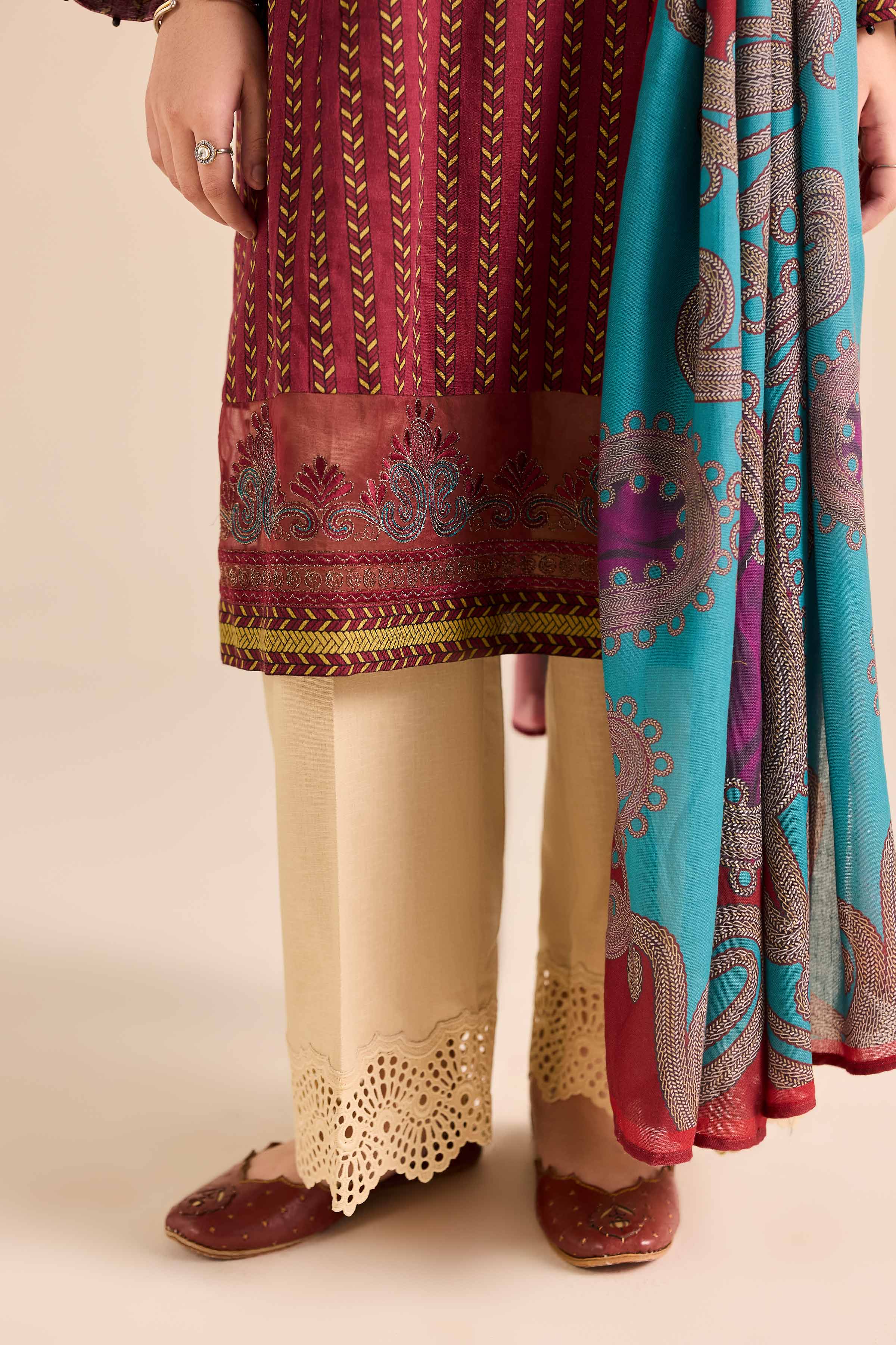 2 Piece - Printed Embroidered Suit - PW25-91Shop 