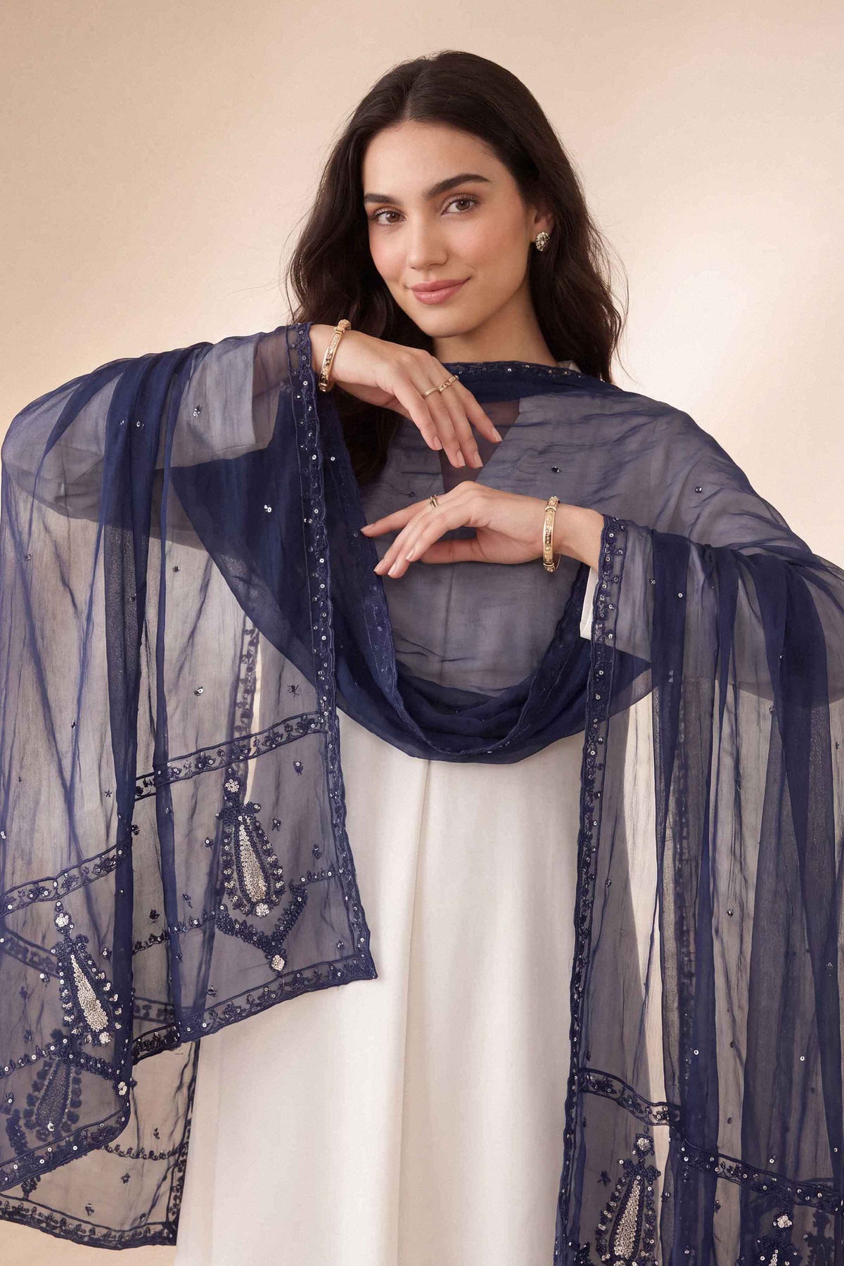 Embroidered Dupatta - ST1DE-LUXE26WV1-3 for Women -  Luxury Pret Collection | Nishat | Shop Online 