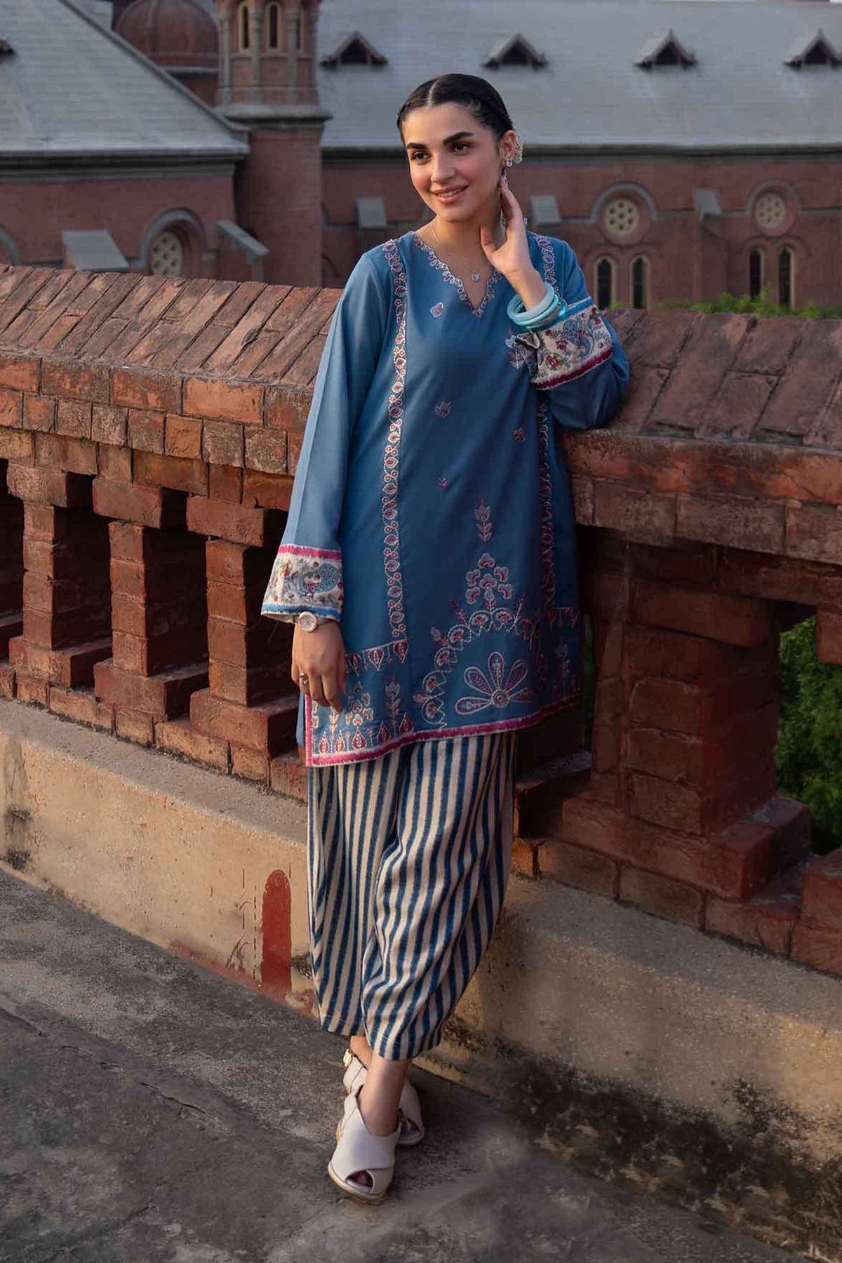 2 Piece - Printed Embroidered Suit - ST2STE-PRET26WV2-22