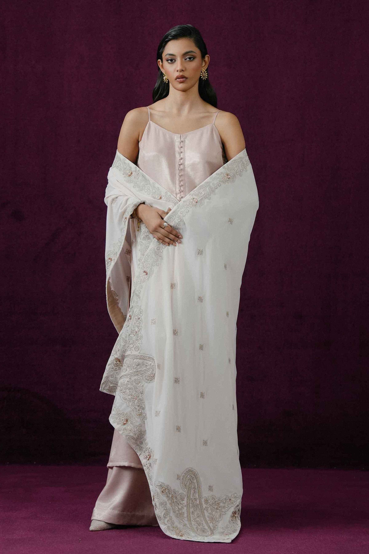 EMBROIDERED SHAWL - ST1PE-BOUT26WV1-23 for Women - Boutique Collection | Nishat | Shop Online 