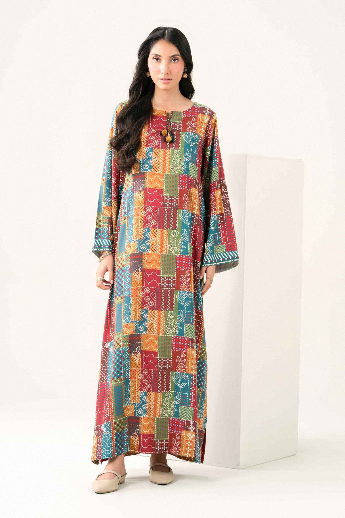 Printed Jalabiya - ST1S-JALA26WV2-13 for Women - Pret Collection | Nishat | Shop Online