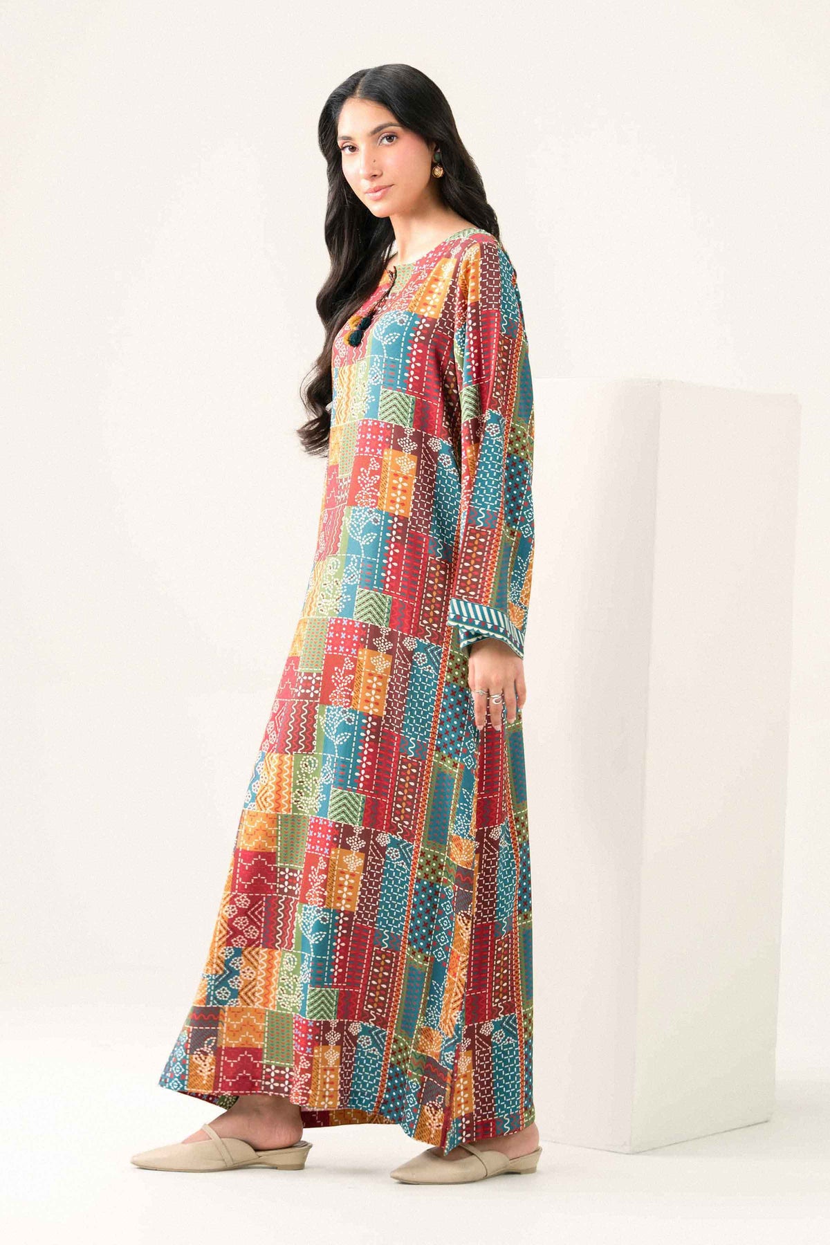 Printed Jalabiya - ST1S-JALA26WV2-13 for Women - Pret Collection | Nishat | Shop Online