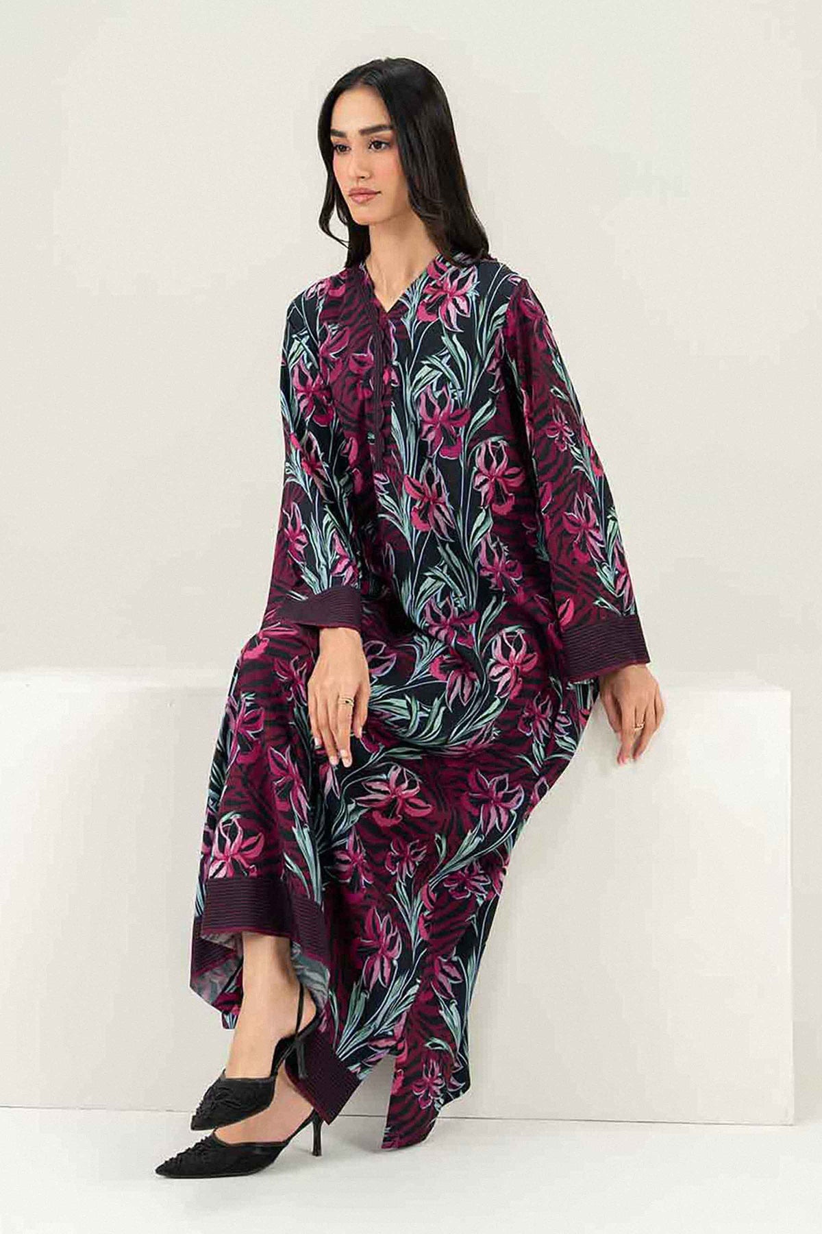 Printed Jalabiya - ST1S-JALA26WV2-14 for Women -  Pret Collection | Nishat | Shop Online