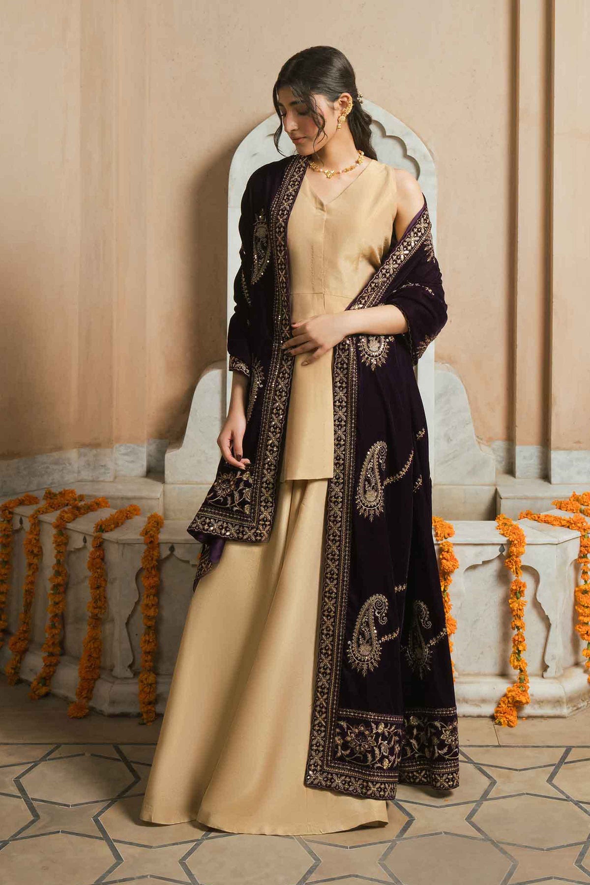 Embroidered Shawl - ST1SE-LUXE26WV1-7  for Women - Pret Collection | Nishat | Shop Online