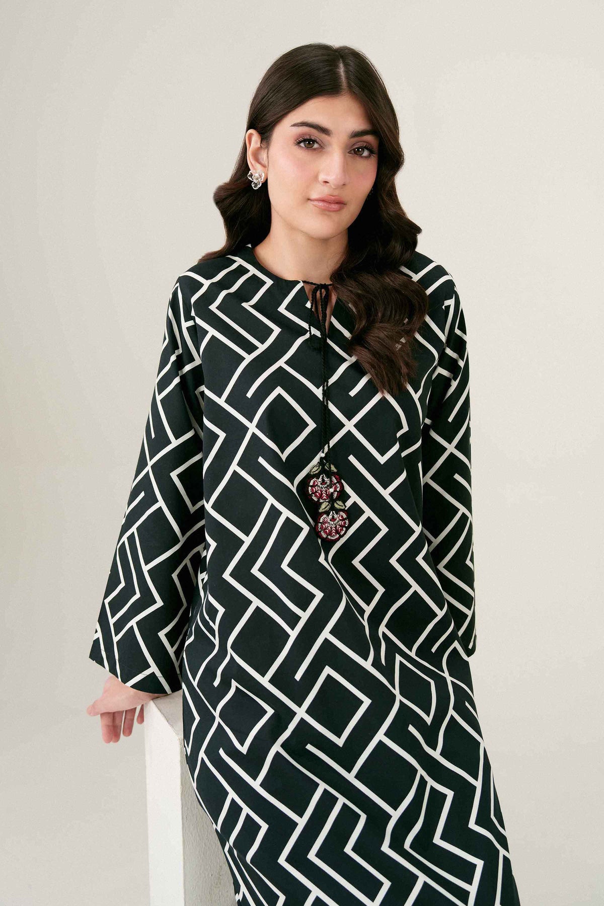 Printed Embroidered Shirt - ST1SE-PRET26WV1-2 for Women - Pret Collection | Nishat | Shop Online