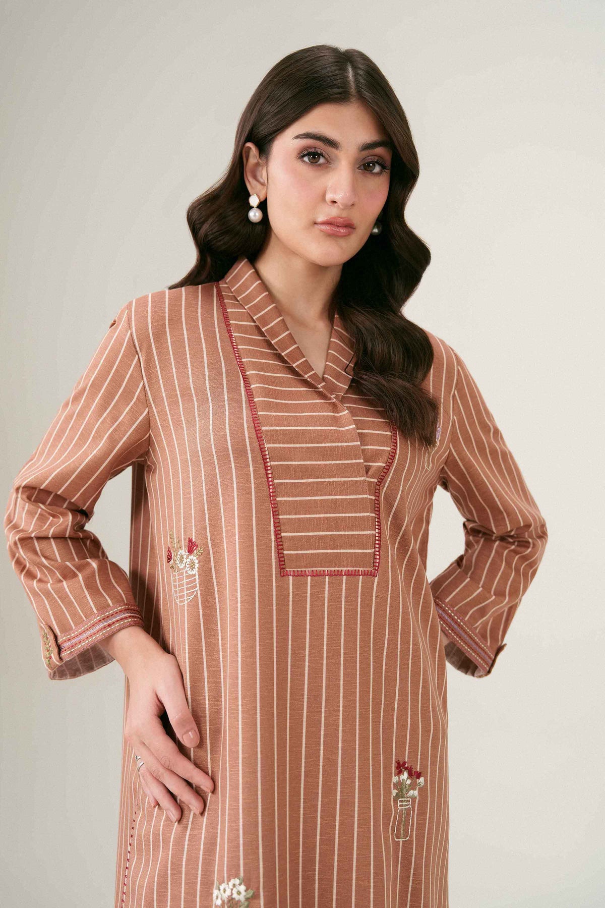 Printed Embroidered Shirt - ST1SE-PRET26WV2-16 for Women - Pret Collection | Nishat | Shop Online