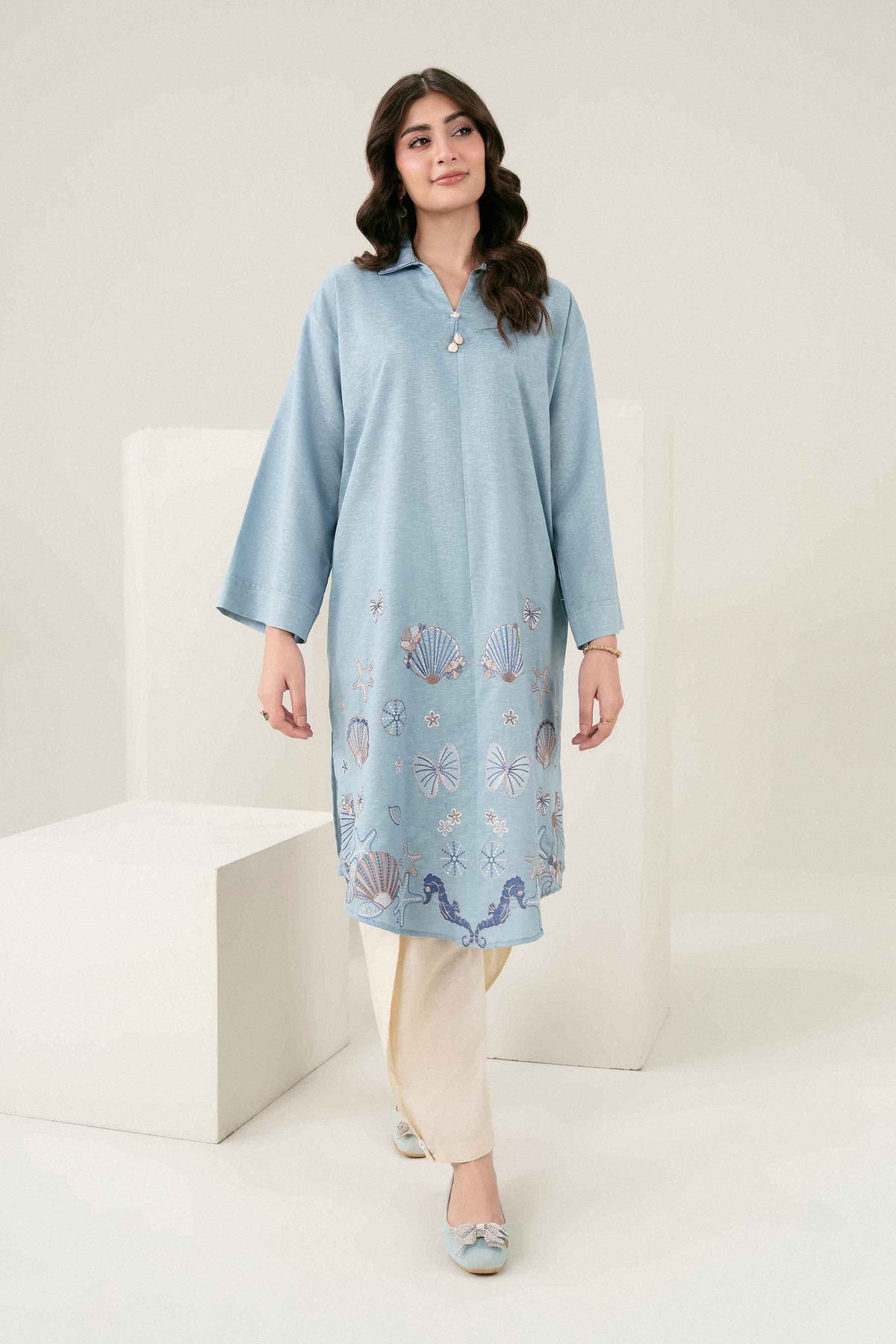 Embroidered Shirt - ST1SE-PRET26WV2-5 for Women - Pret Collection | Nishat | Shop Online