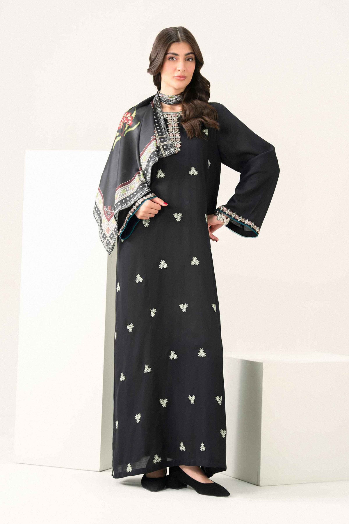 2 Piece - Printed Embroidered Dress - ST2SDE-JALA26WV2-1