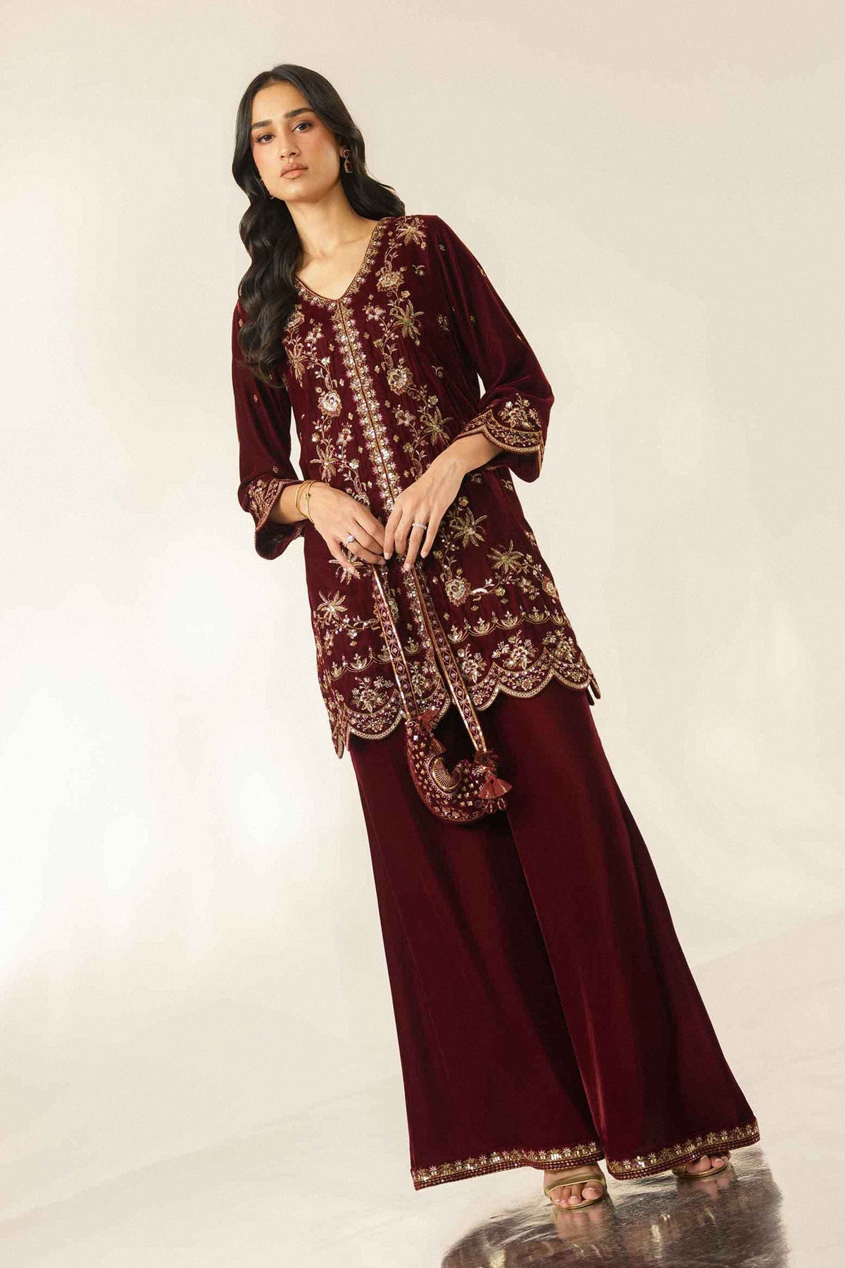 2 Piece - Embroidered Suit - ST2STE-LUXE26WV2-45 for Women - Pret Collection | Nishat | Shop Online 