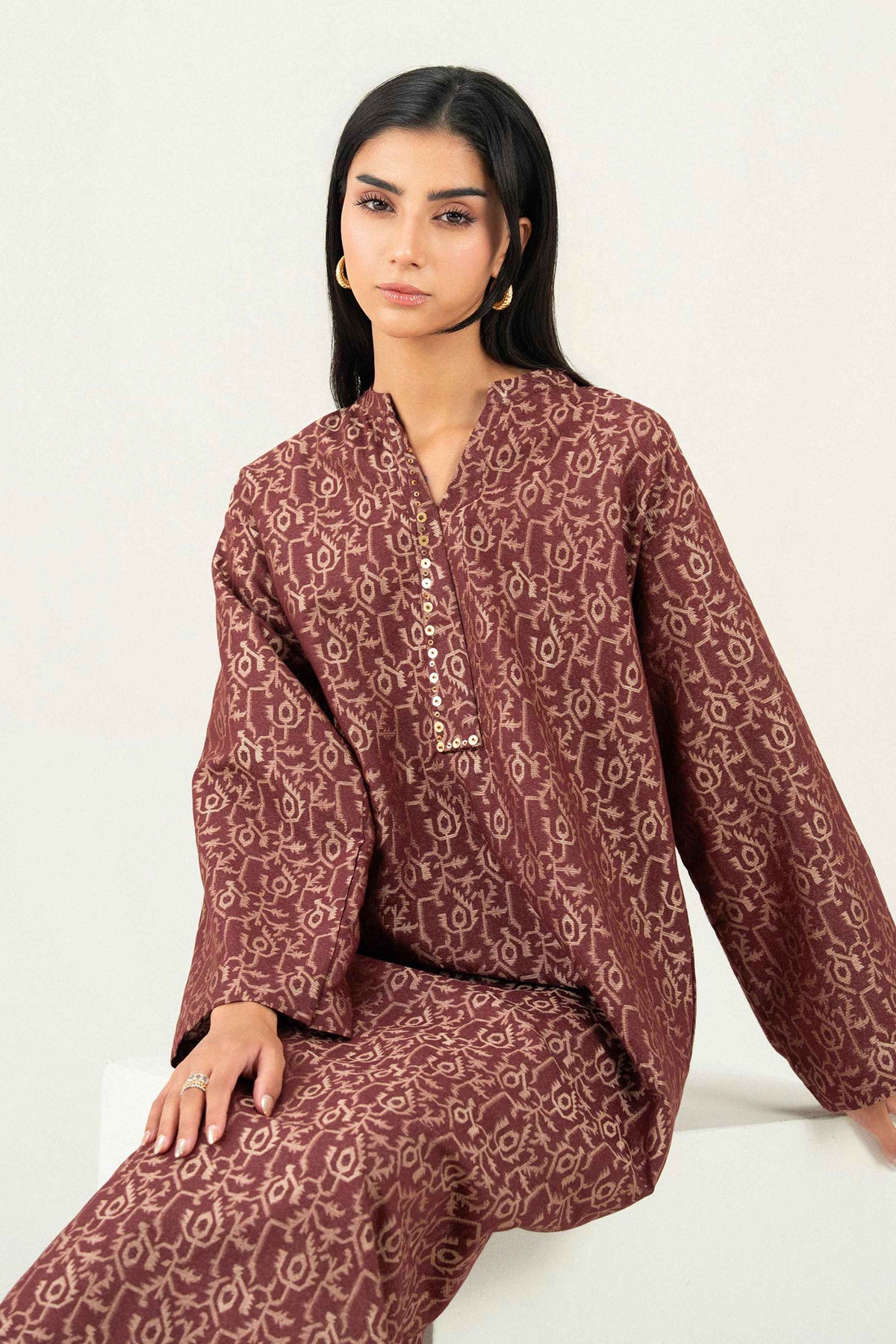 2 Piece - Embroidered Suit - ST2STE-PRET26WV2-11   (trouser fab mis) for Women - Pret Collection | Nishat | Shop Online 