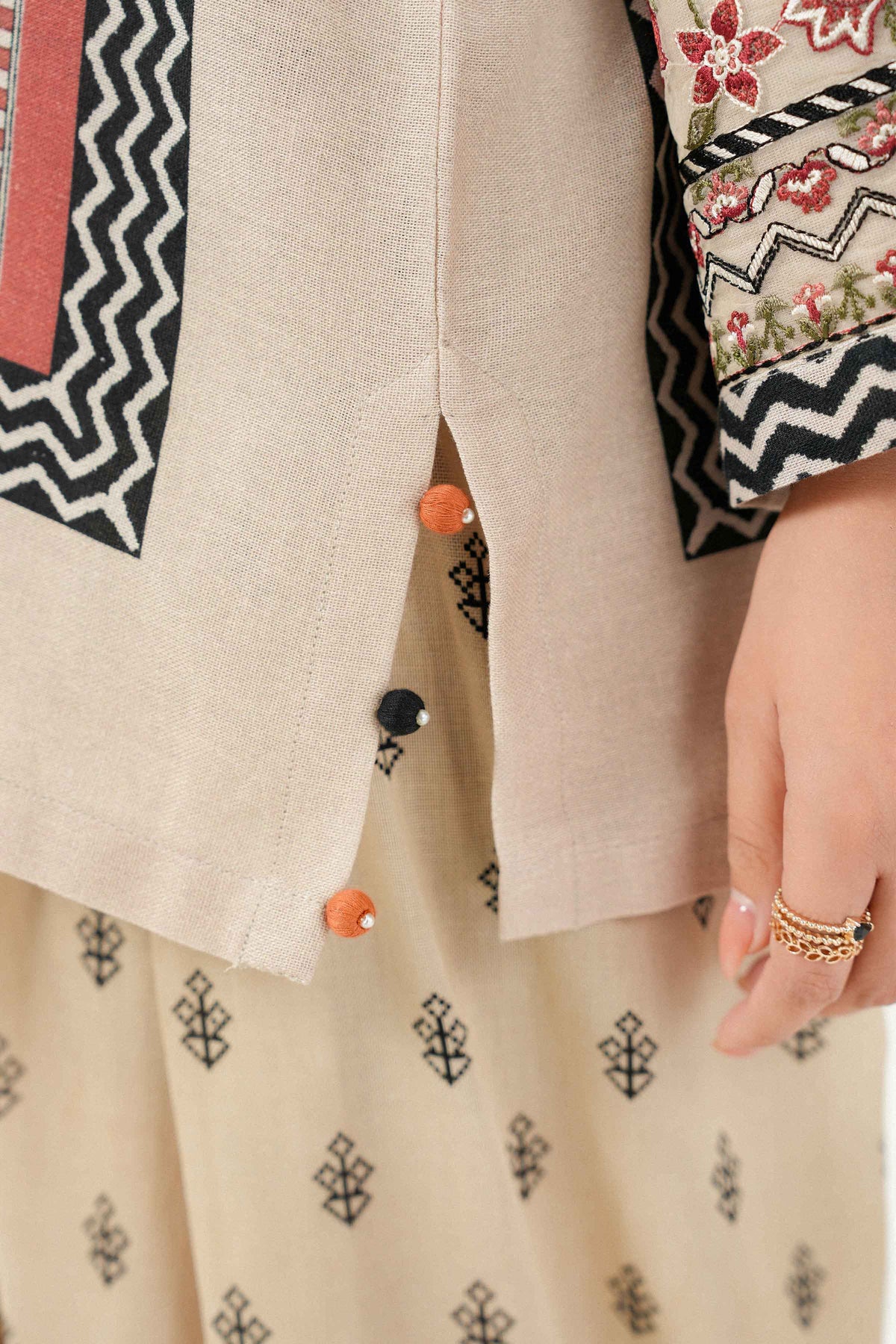 2 Piece - Printed Embroidered Suit - ST2STE-PRET26WV2-50