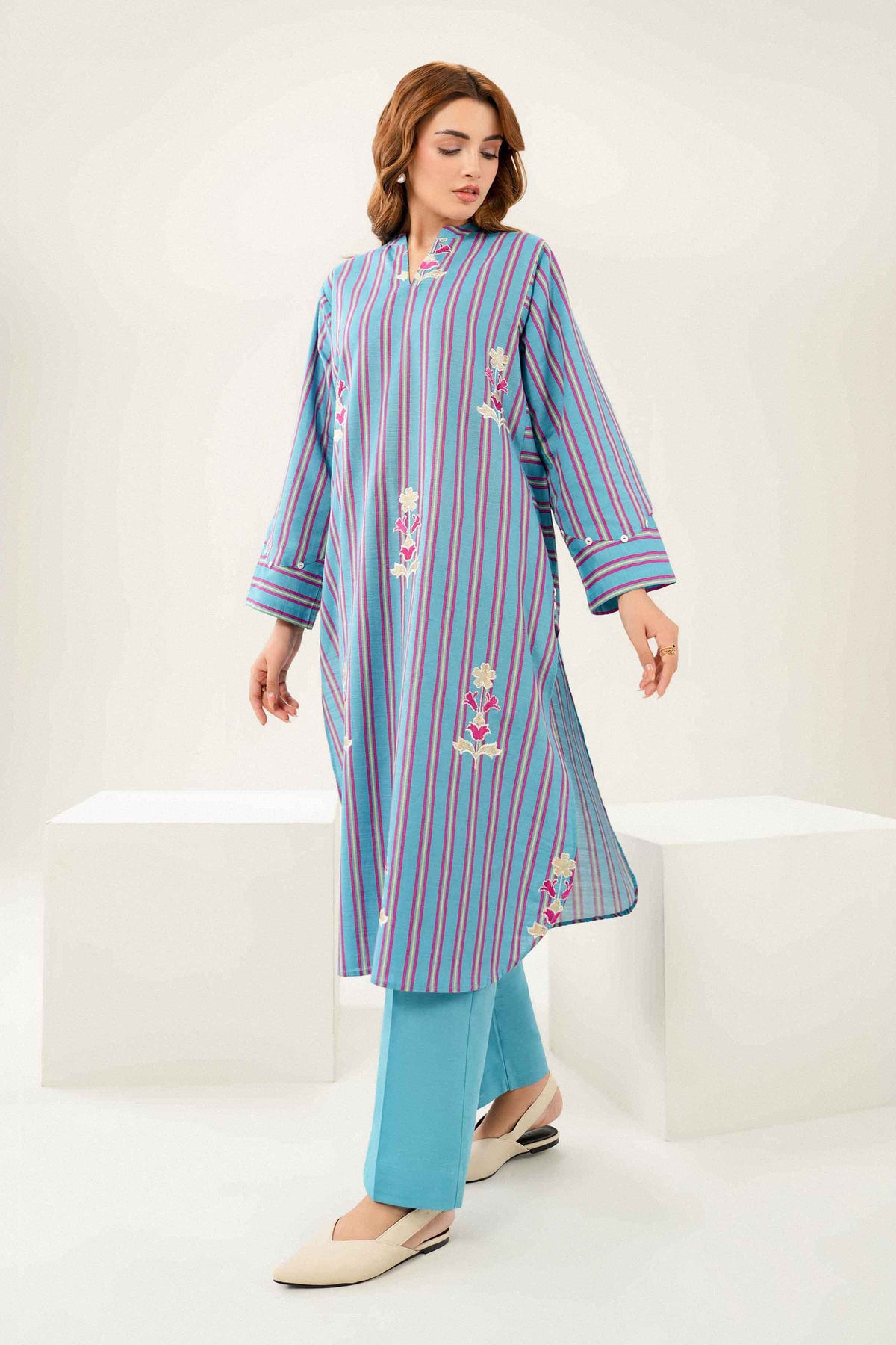 2 Piece - Printed Embroidered Suit - ST2STE-PRET26WV2-55