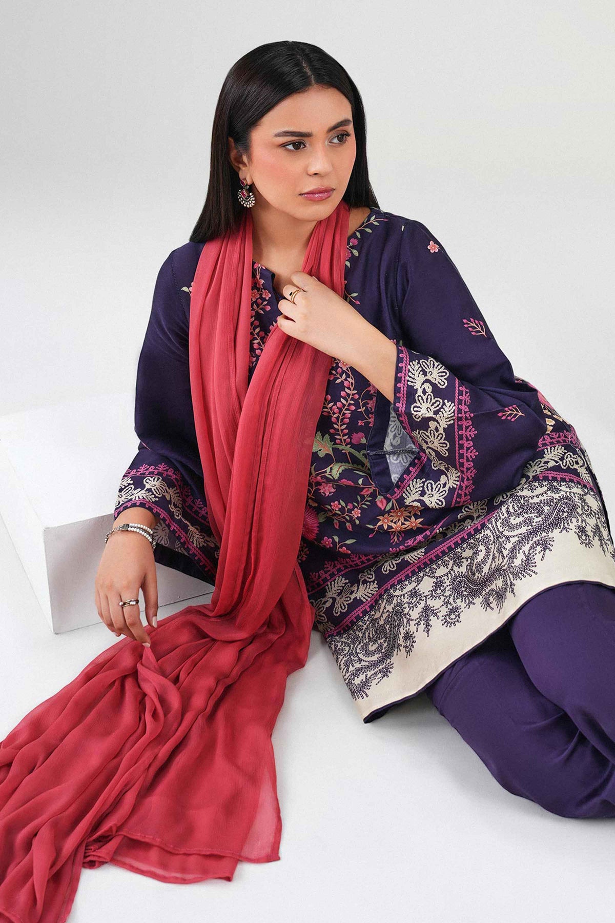 3 Piece - Printed Suit - ST3P-PRET26WV1-2 for Women - Pret Collection | Nishat | Shop Online 