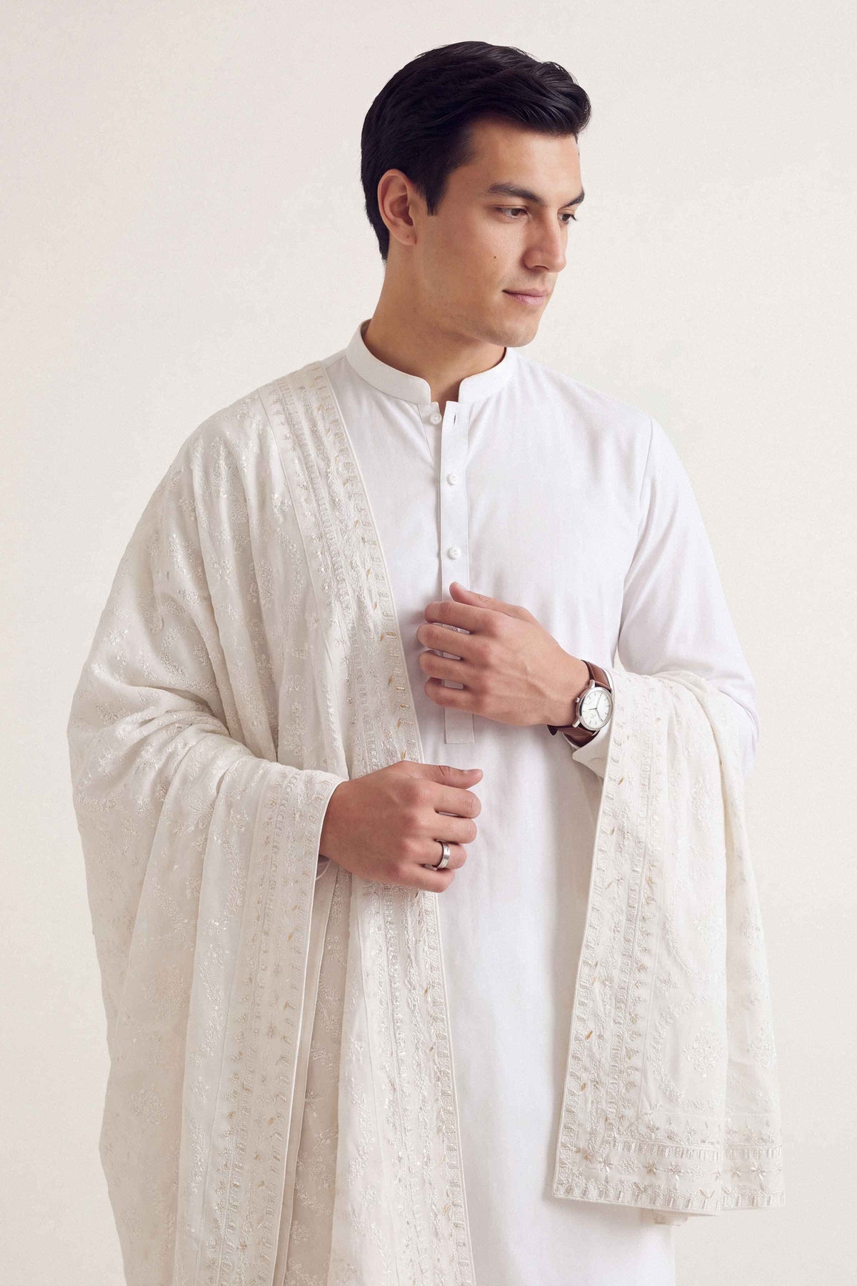 Embroidered Shawl - ST3PE-NAQ26WV1-11 A