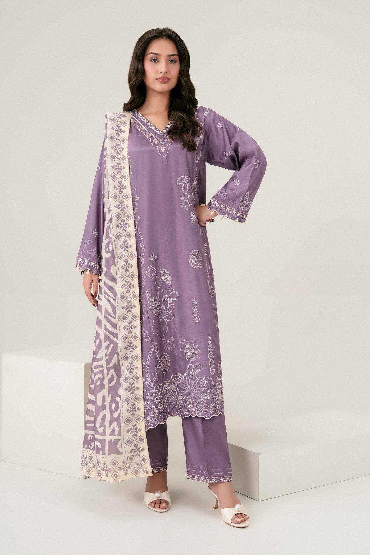 3 PIECE - PRINTED EMBROIDERED SUIT - ST3PE-PRET26WV1-15 for Women - Pret Collection | Nishat | Shop Online