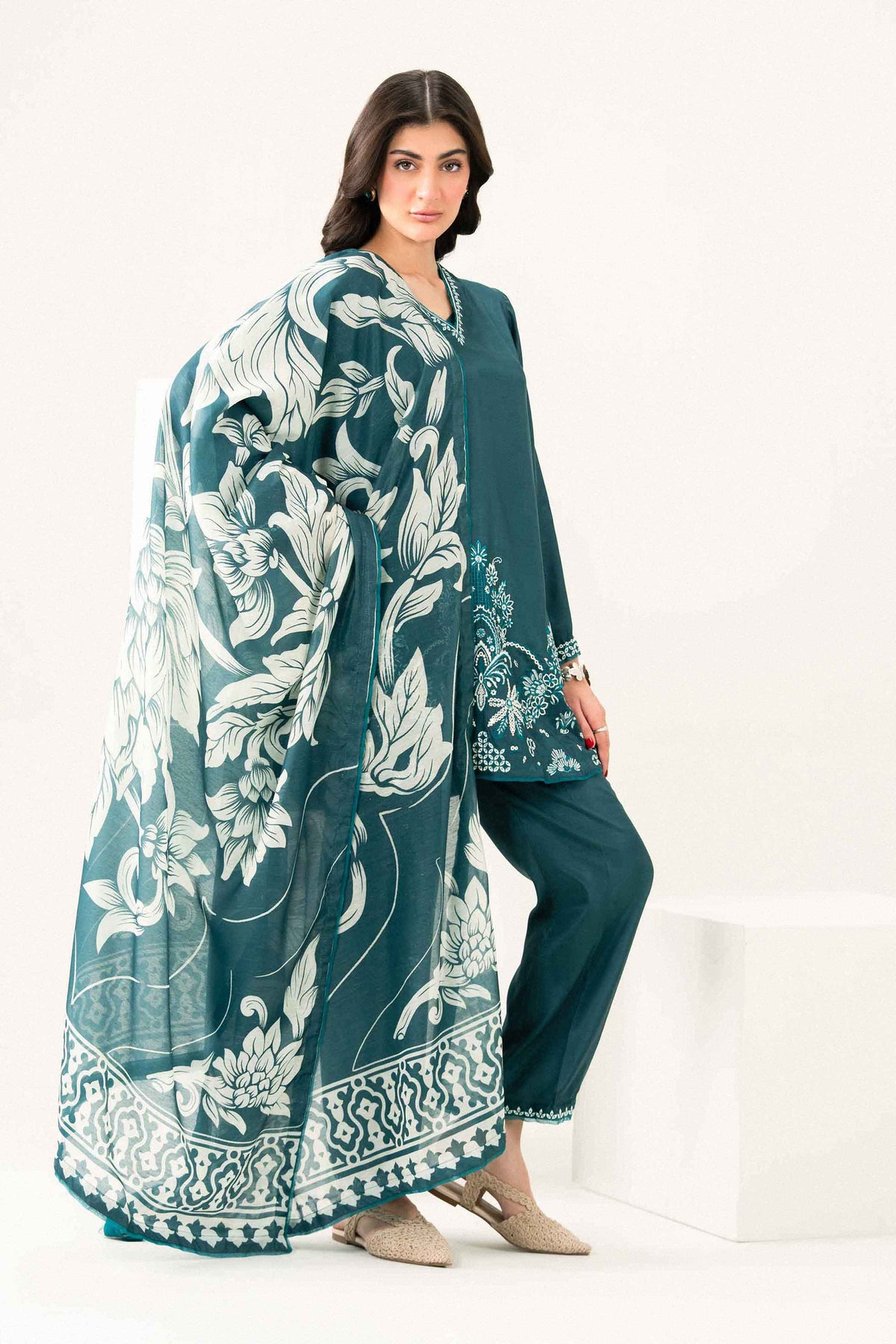 3 Piece - Printed Embroidered Suit - ST3PE-PRET26WV1-17 for Women - Pret Collection | Nishat | Shop Online