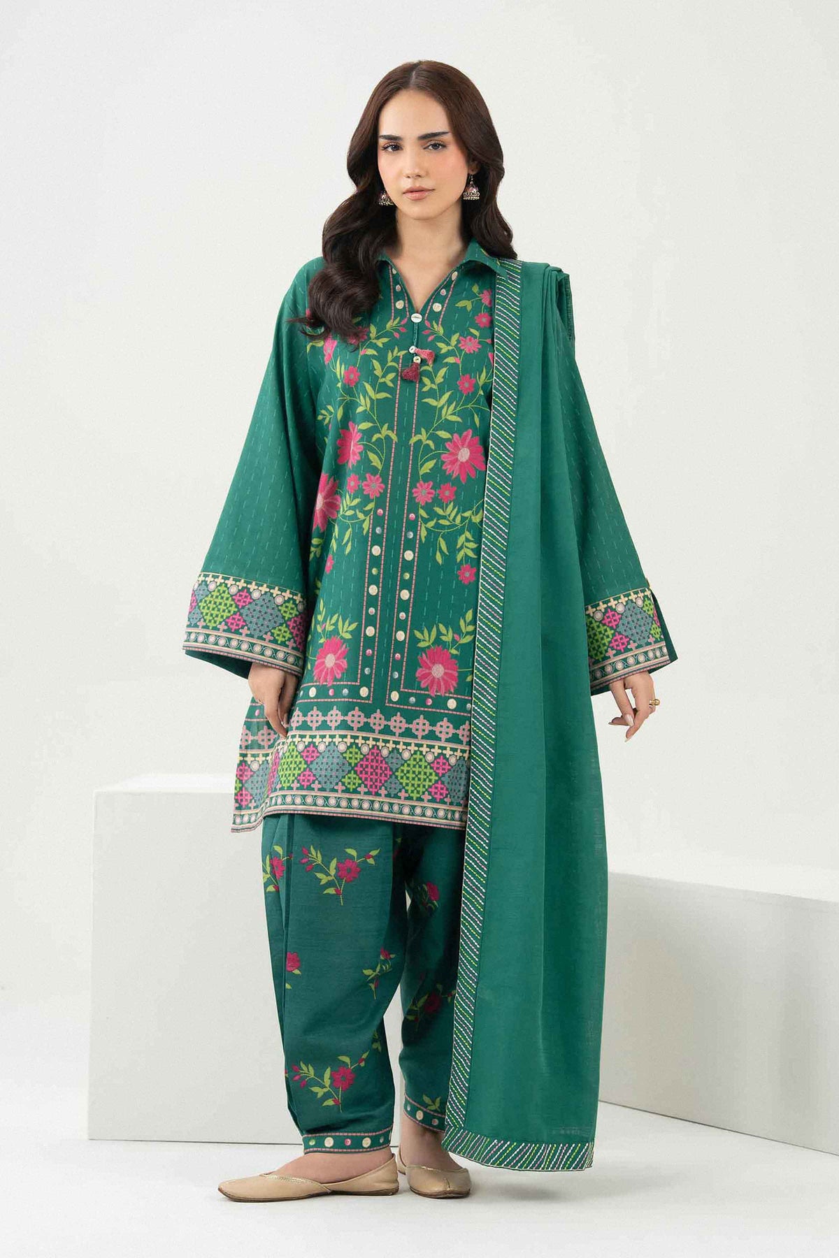 3 Piece - Printed Embroidered Suit - ST3PE-PRET26WV1-2 for Women -  Pret Collection | Nishat | Shop Online